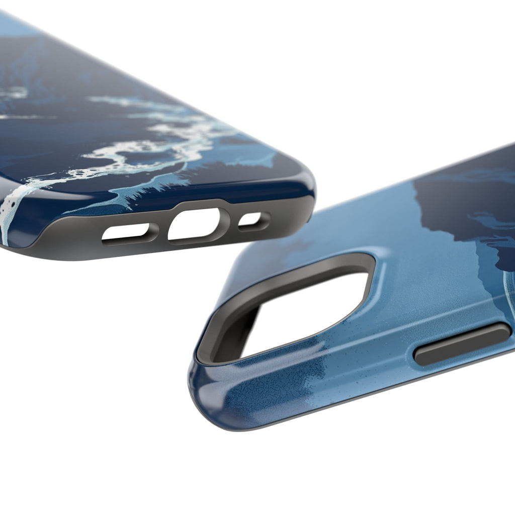 iPhone Midnight Blue And Silver Hibiscus Coast Carry Case Slim Snap Case · iPhon