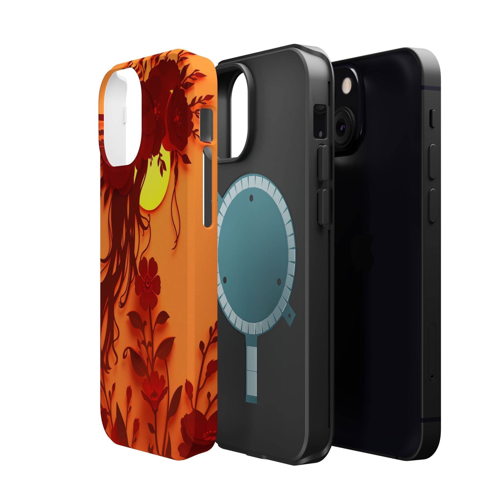 iPhone Sunset Amber And Peach Floral Crown Slim iPhone Everyday · iPhone Case