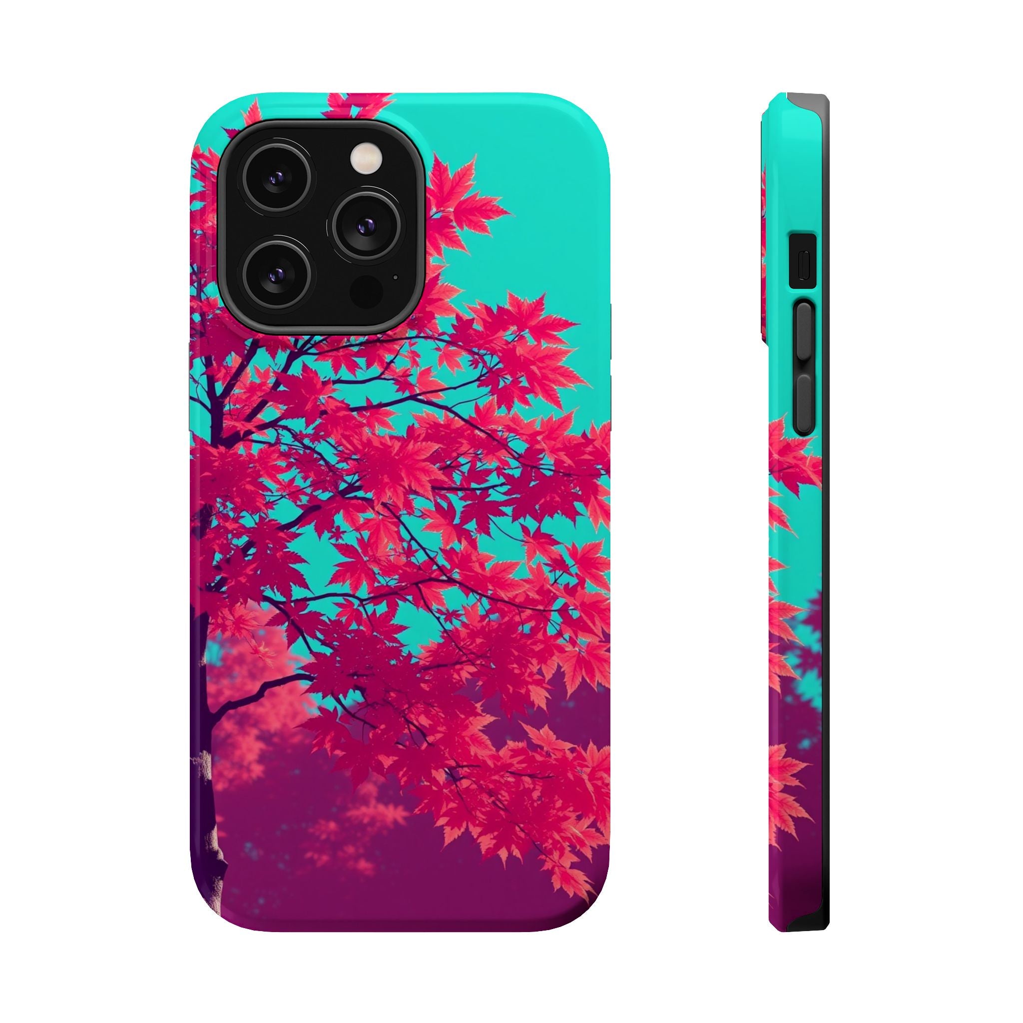 iPhone Cyan And Magenta Autumn Maple Slim Everyday iPhone 16 Designer · iPhone C
