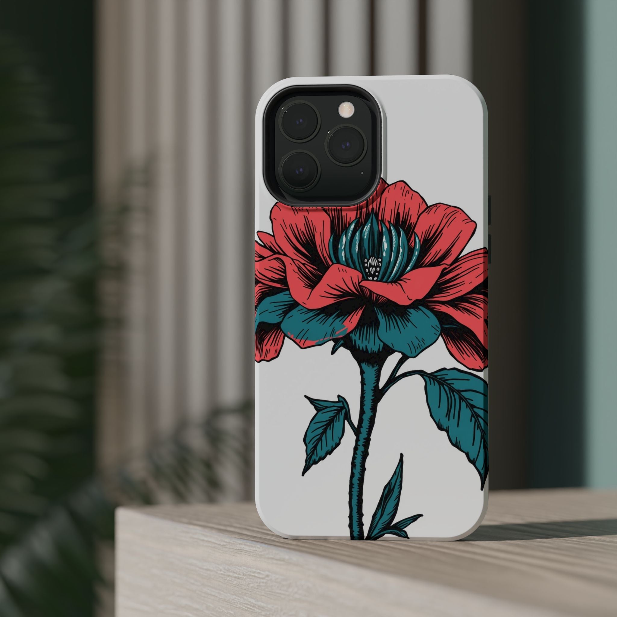 iPhone Garden Party Bloom Dark Gothic Ink Slim Snap Case · iPhone Case
