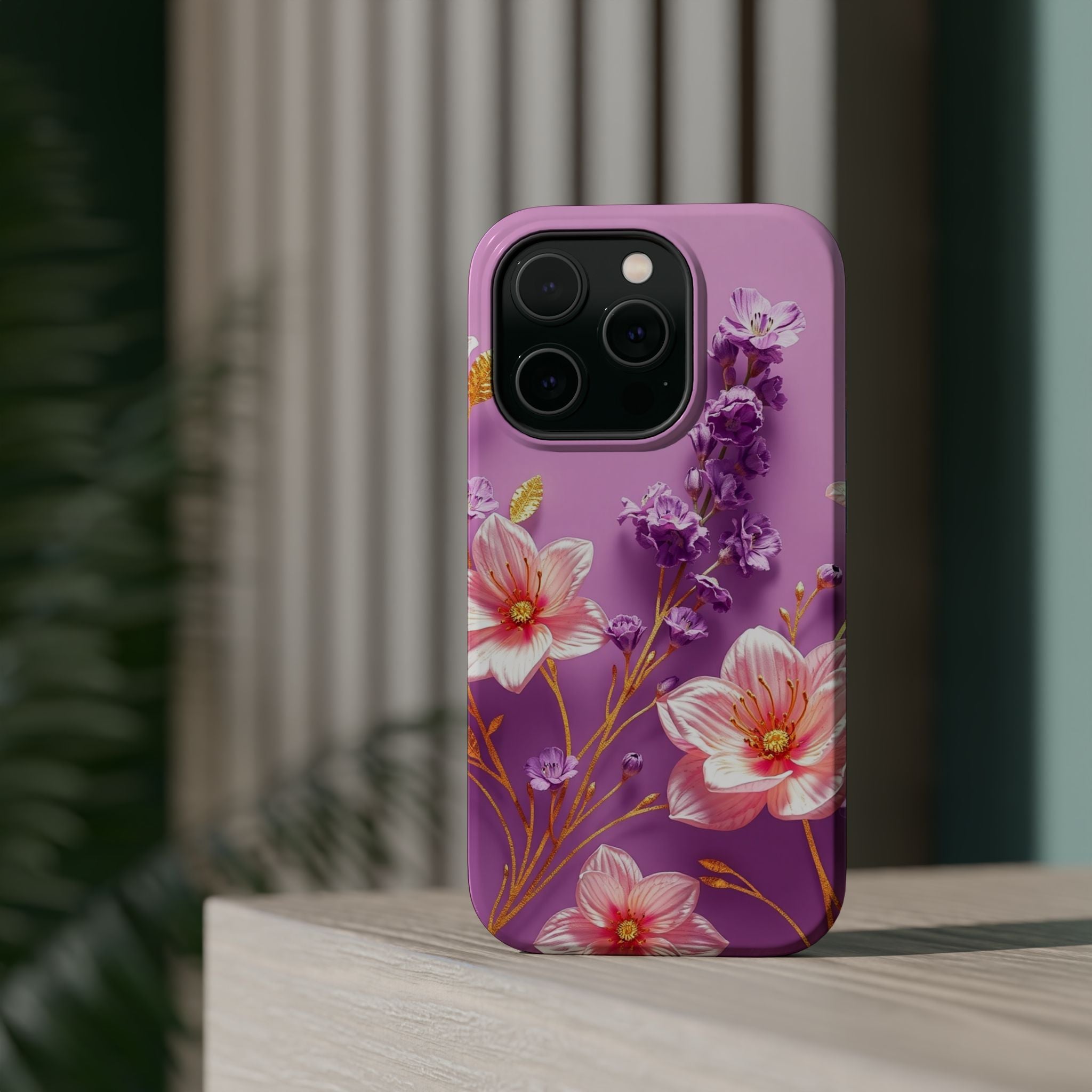 iPhone Radiant Floral Gold Foil Design Slim Everyday Designer Case · iPhone Case