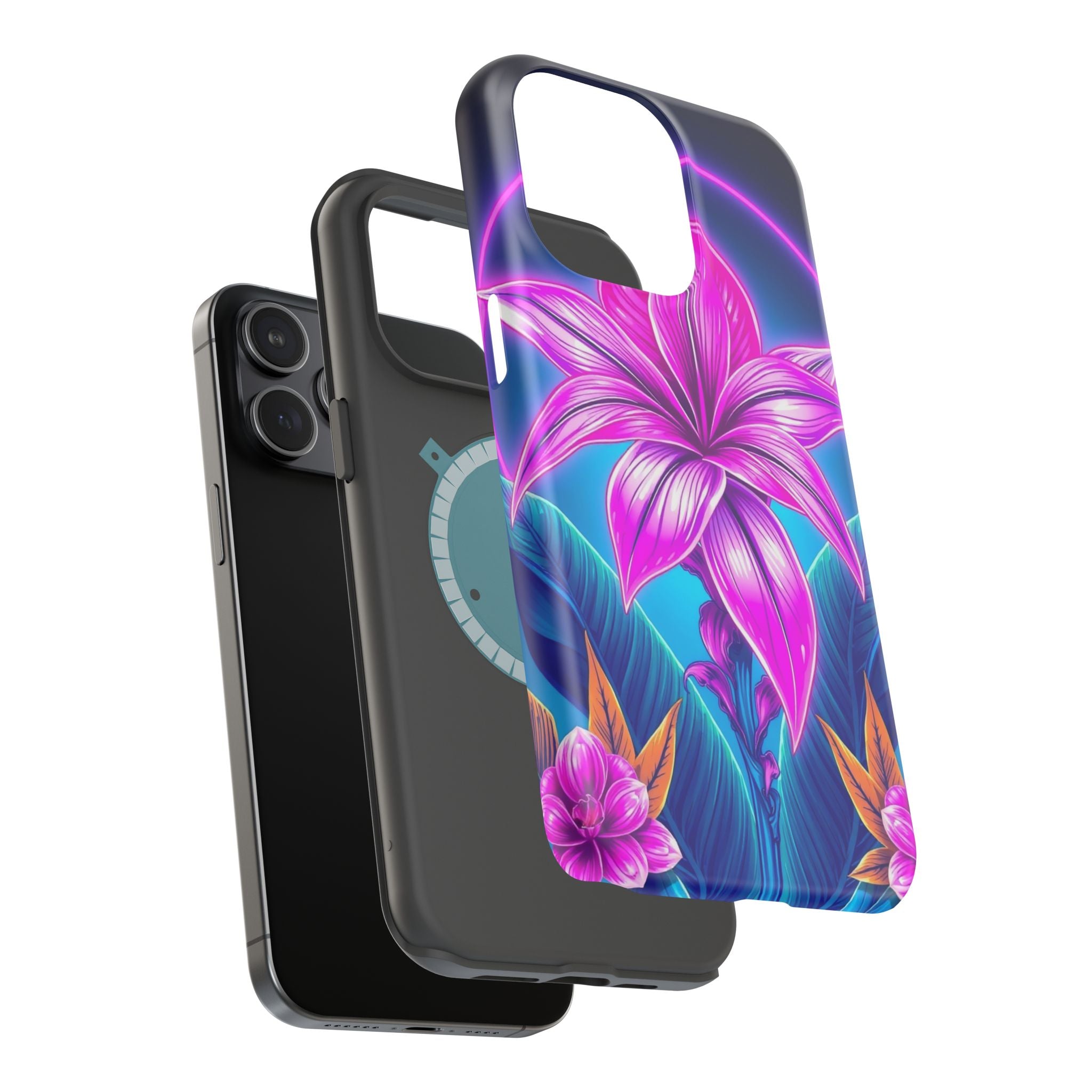 iPhone Tropical Bloom Neon Cyberpunk Slim Everyday Designer Case · iPhone Case