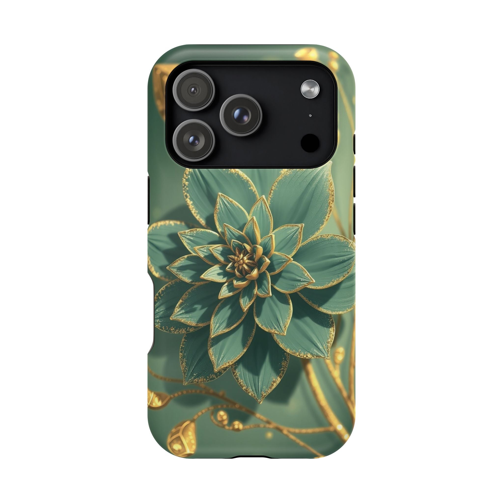 iPhone Floral Gold Foil Pixel Art -Bit Slim Everyday Designer Case · iPhone Case