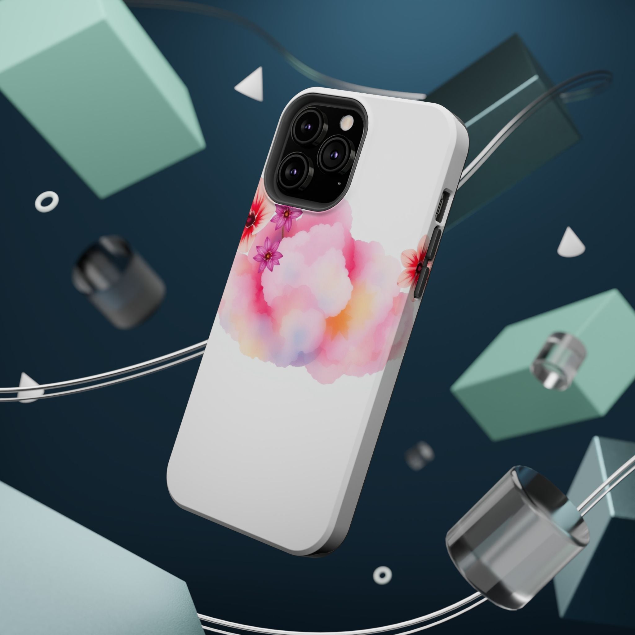 iPhone Pastel Floral Cloud Vibrant Watercolor Carry Case Slim Snap Case · iPhone