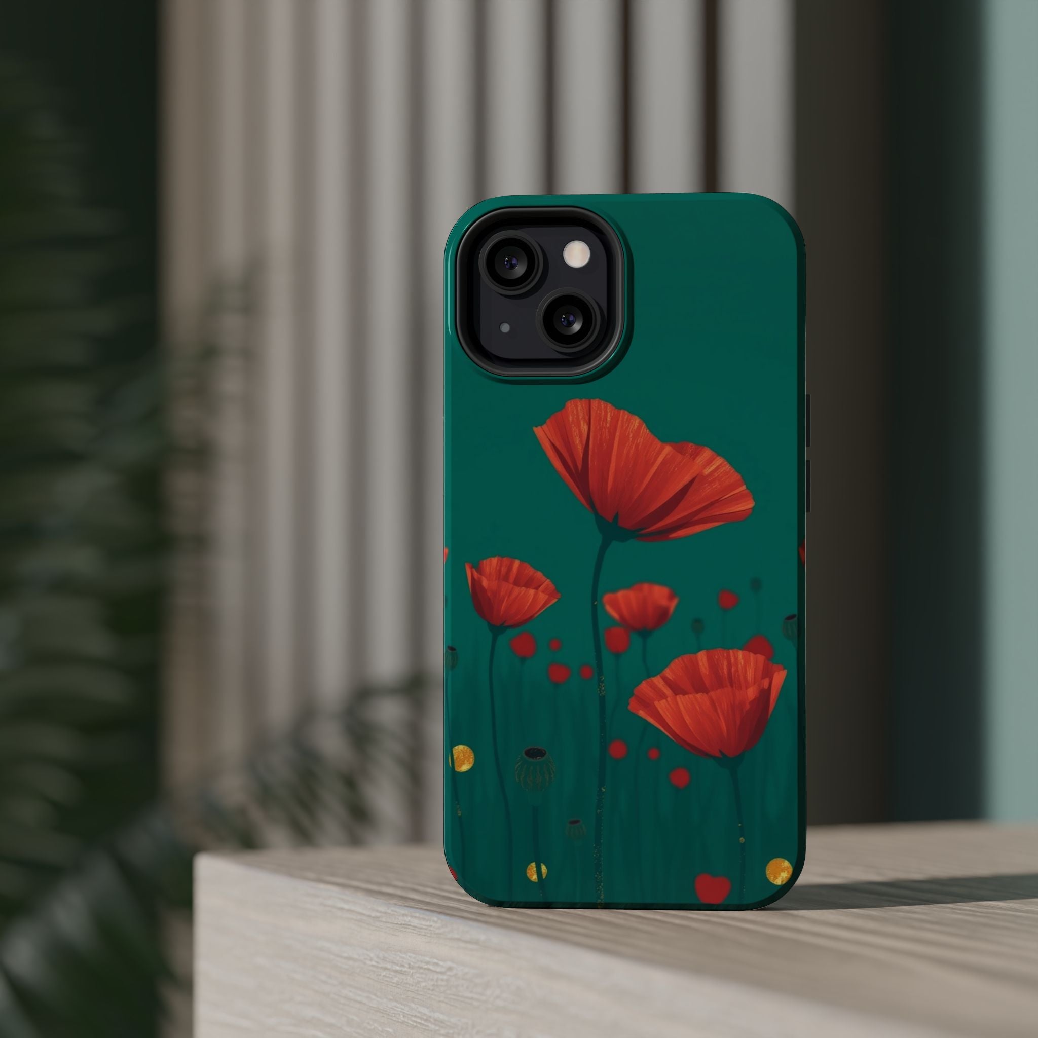 iPhone Earthy Poppy Field Design Bold Modern Everyday Snap Case · iPhone Case