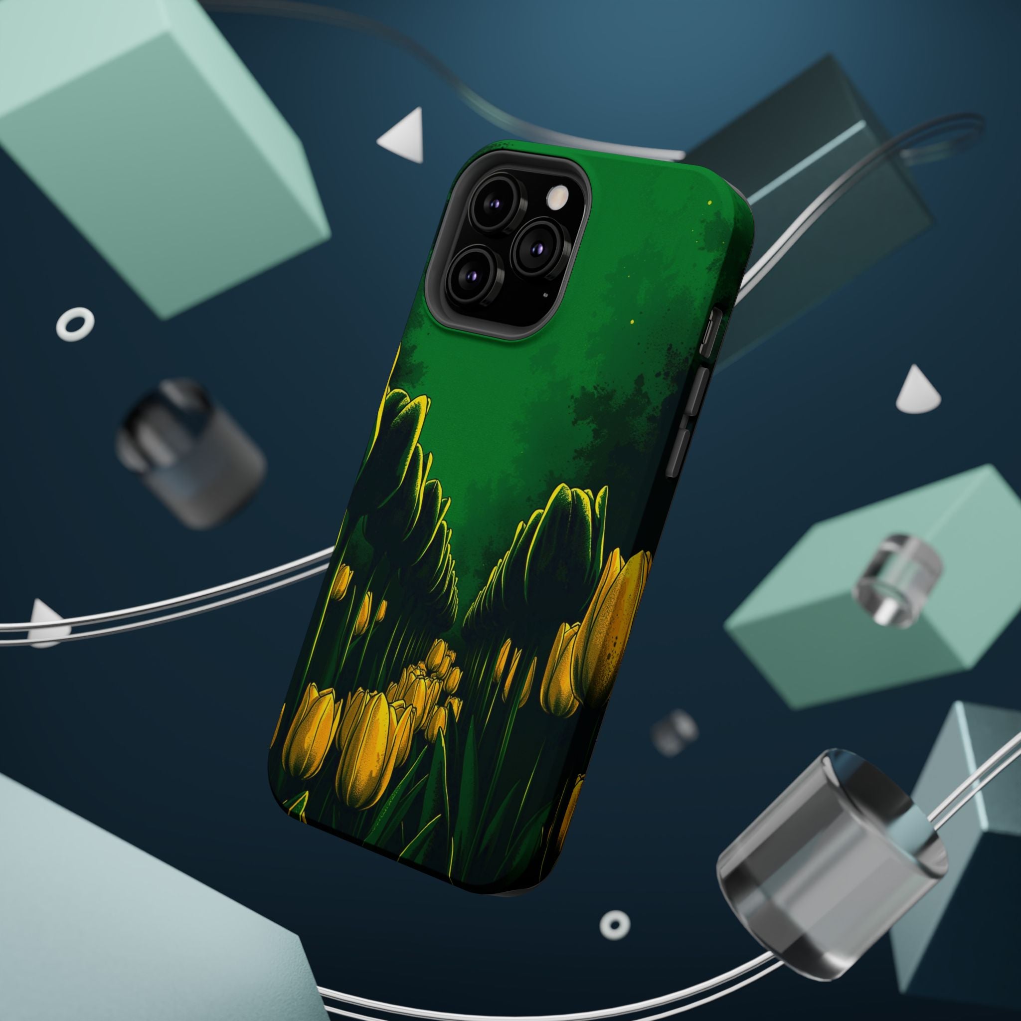 iPhone Tulip Row Emerald Green And Gold Slim Snap Case · iPhone Case