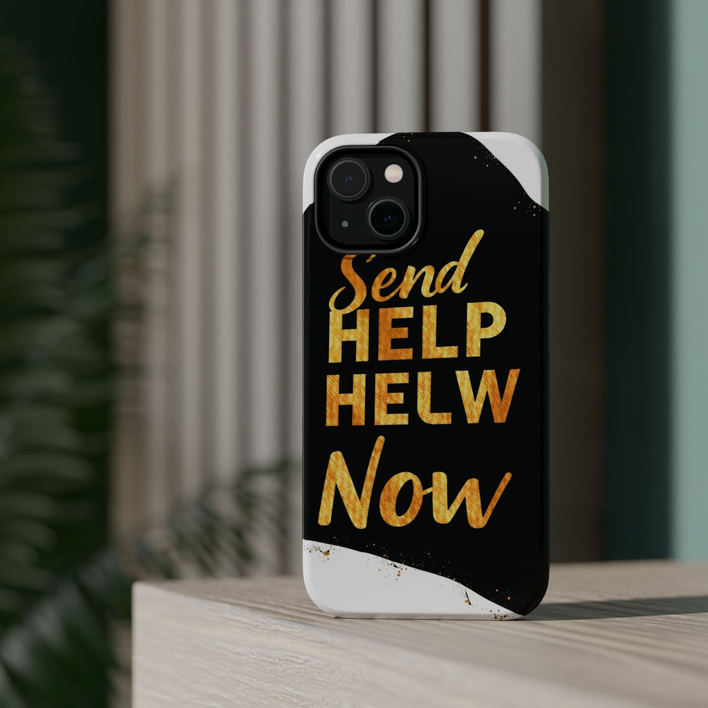 iPhone Send Help Now Enchanted Art Bold Modern Everyday Snap Case · iPhone Case