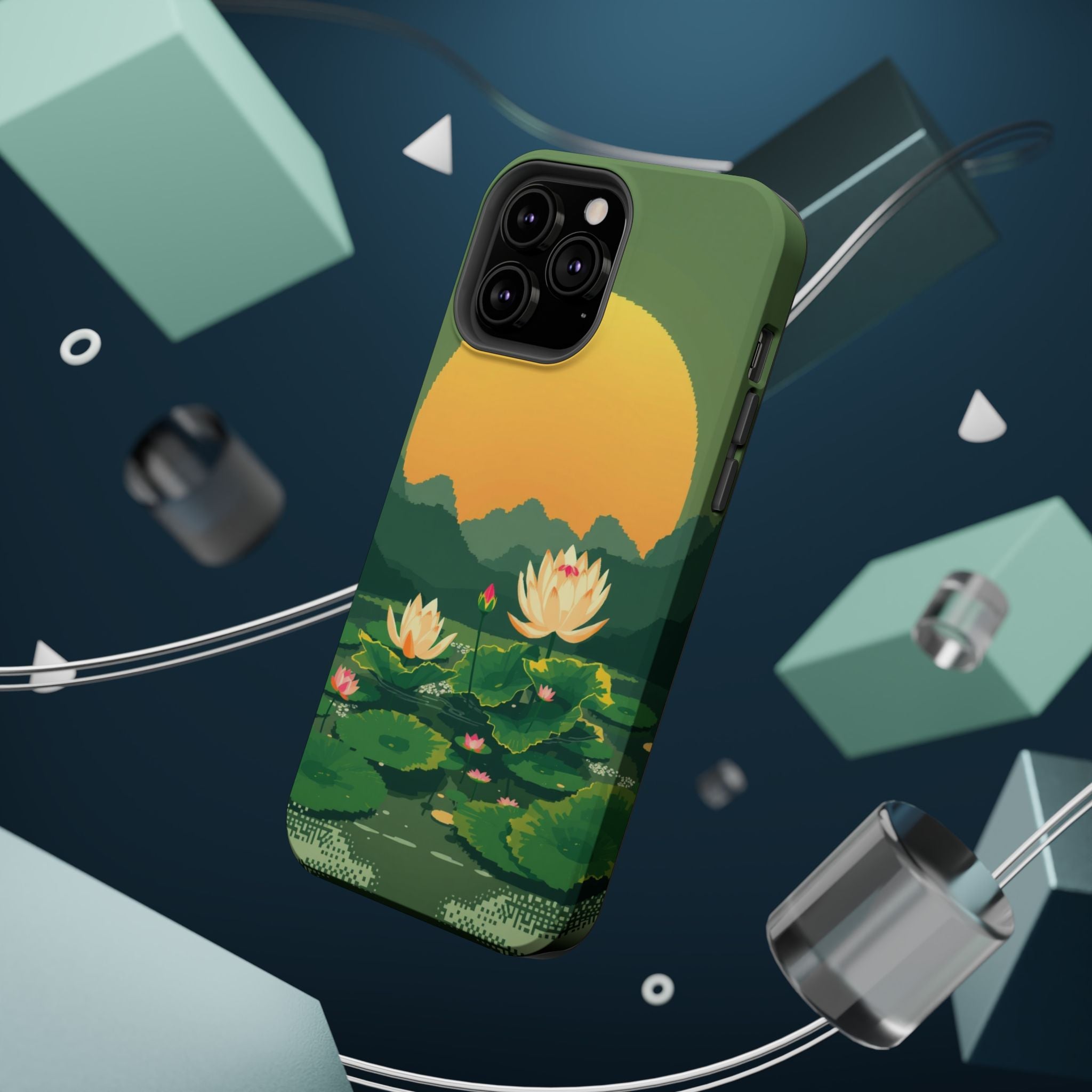 iPhone Lotus Pond Enchanted Art Slim Everyday Designer Case · iPhone Case