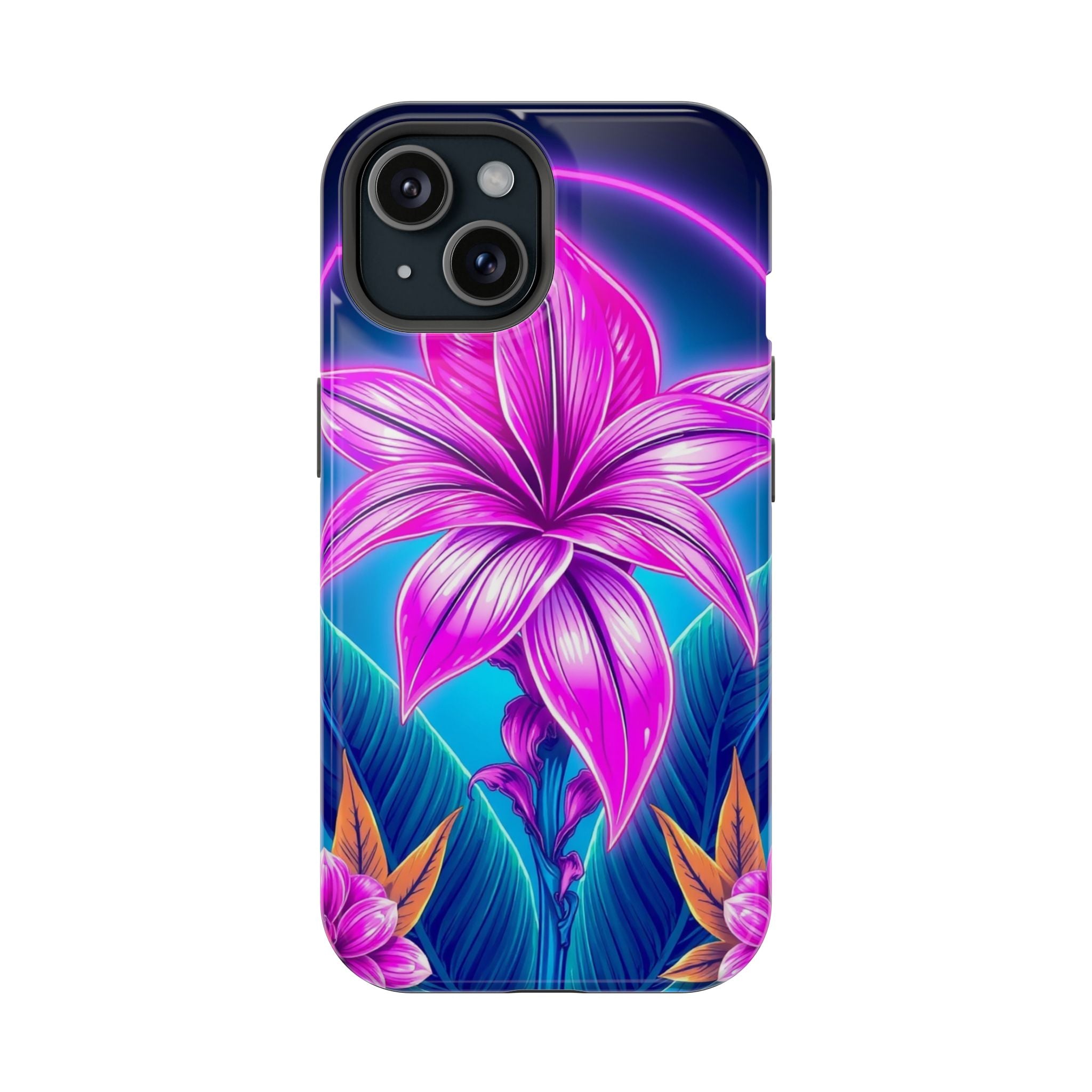 iPhone Tropical Bloom Neon Cyberpunk Slim Everyday Designer Case · iPhone Case
