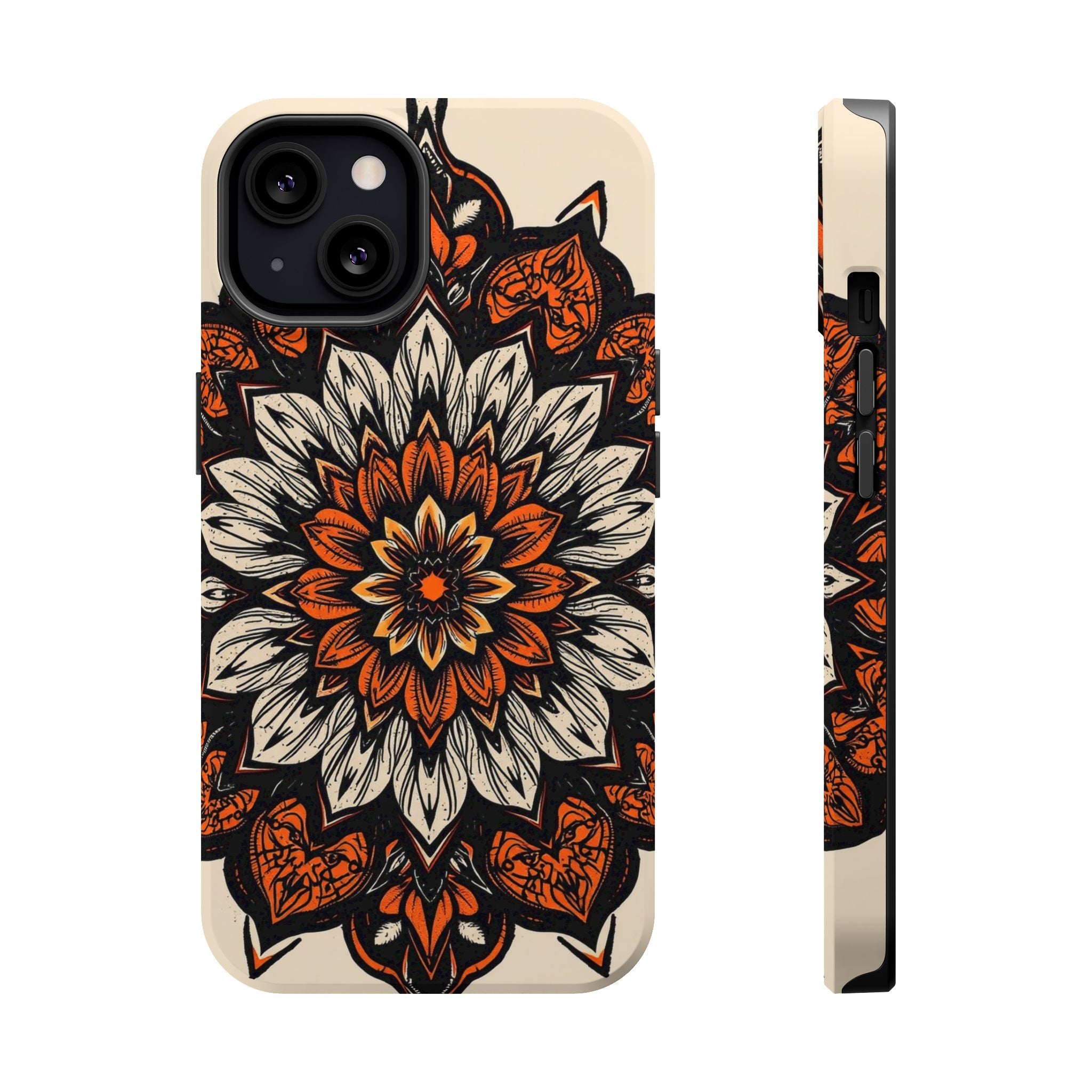 iPhone Burnt Orange And Sand Floral Mandala Slim Snap Cas Carry Case · iPhone Ca