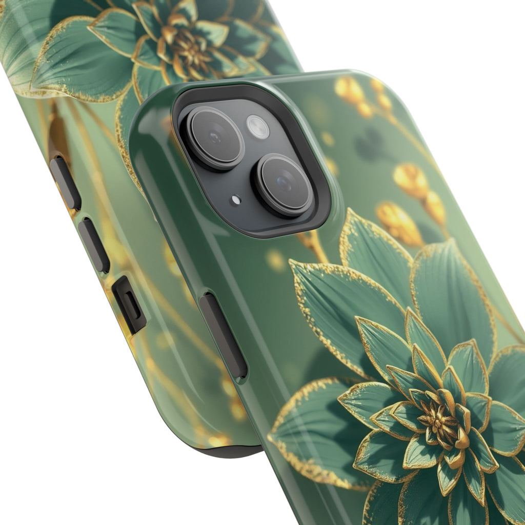 iPhone Floral Gold Foil Pixel Art -Bit Slim Everyday Designer Case · iPhone Case