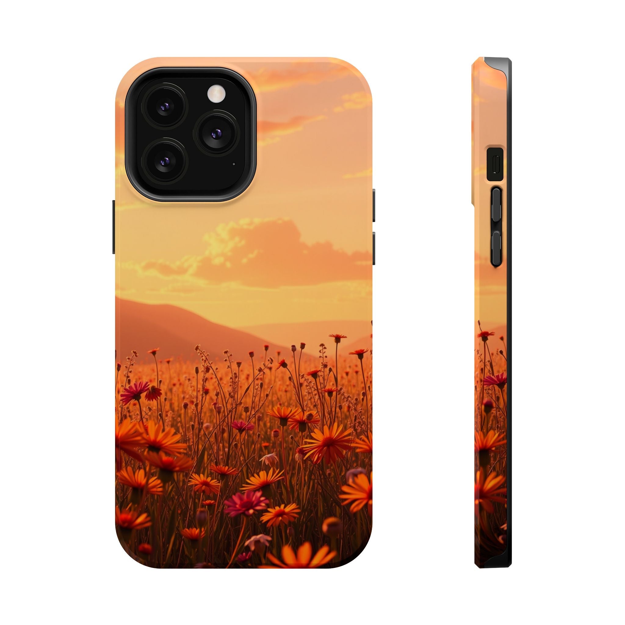 iPhone Sunset Amber And Peach Wildflower Field Soft iPhone Finish · iPhone Case