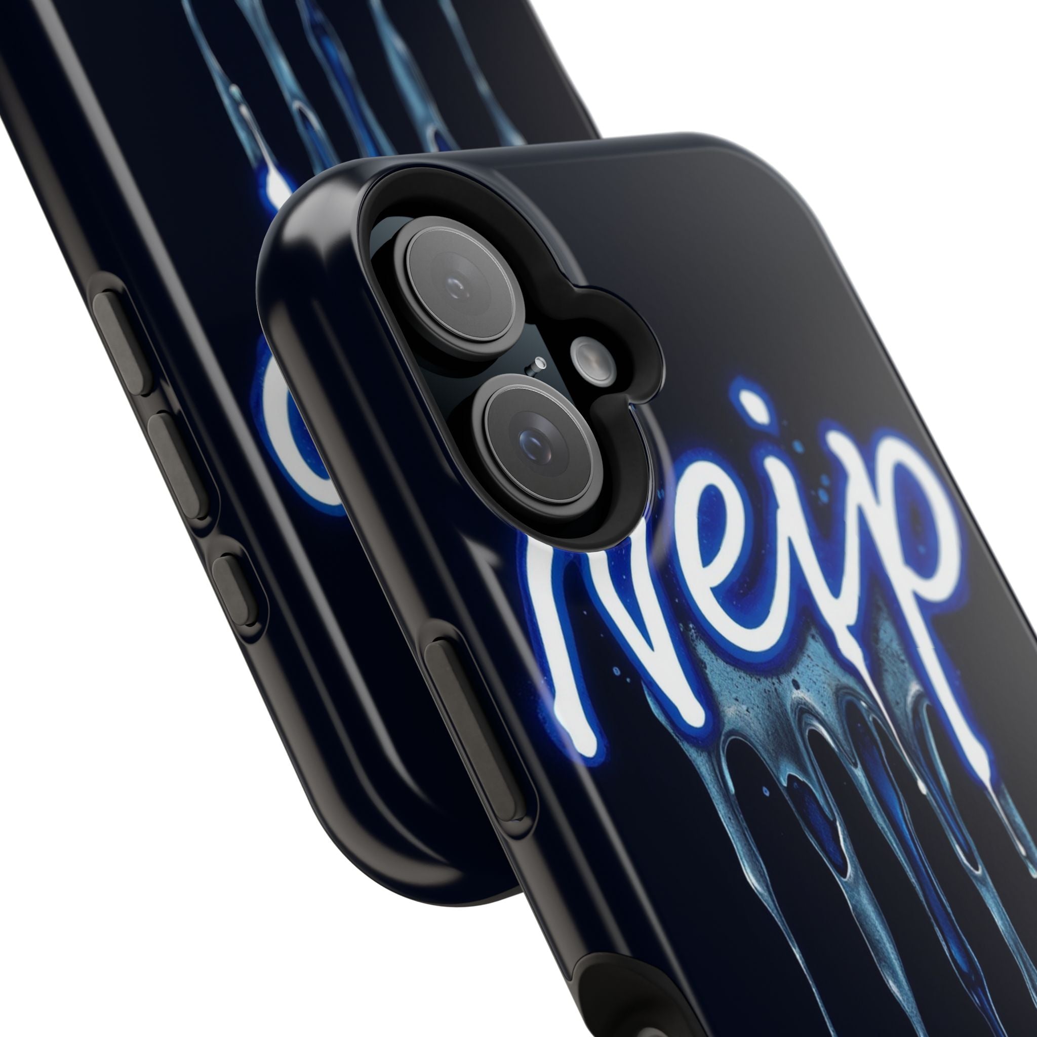iPhone Midnight Blue And Silver Neon Drip Slim iPhone Everyday Designer · iPhone