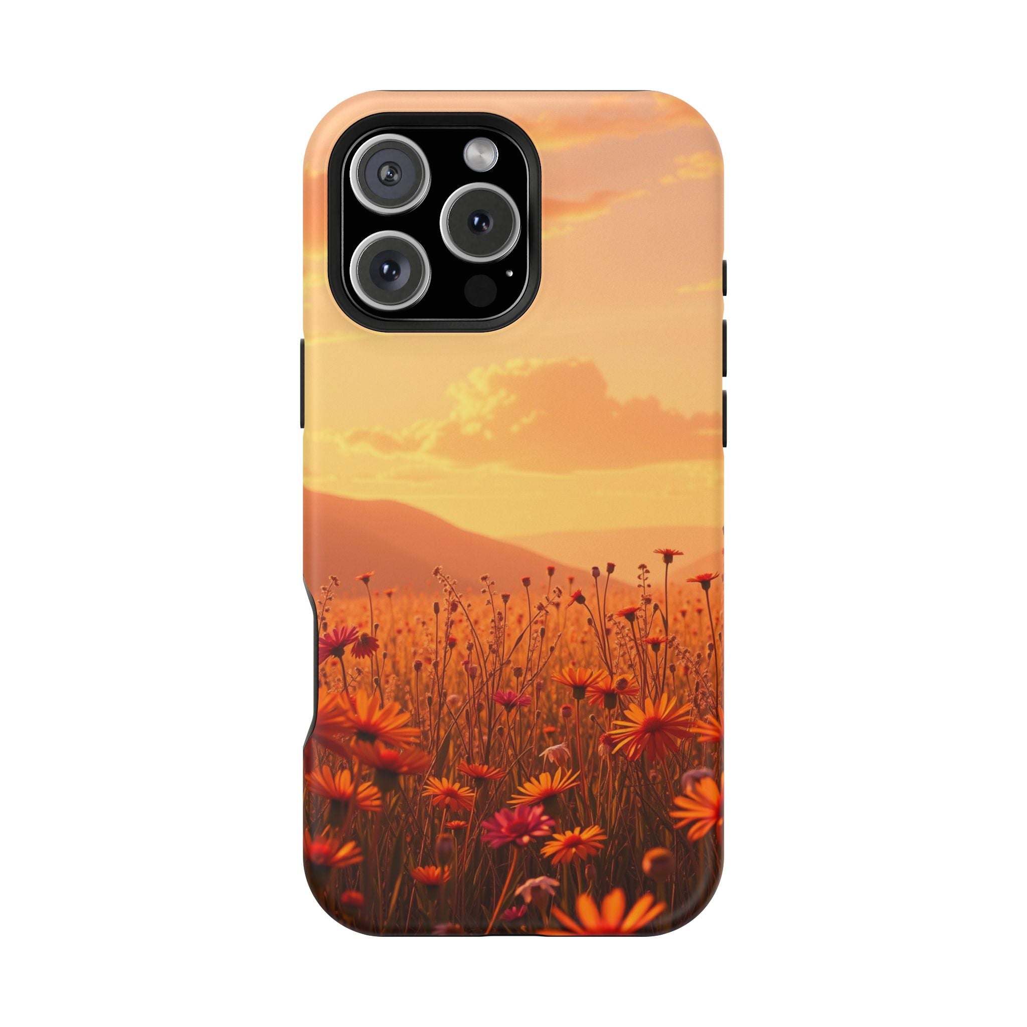 iPhone Sunset Amber And Peach Wildflower Field Soft iPhone Finish · iPhone Case