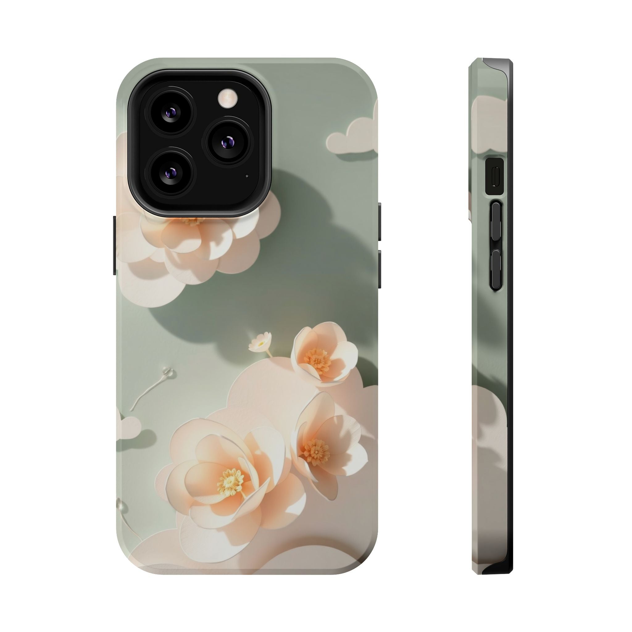 iPhone Sage And Ivory Pastel Floral Cloud Slim iPhone Everyday Designer · iPhone