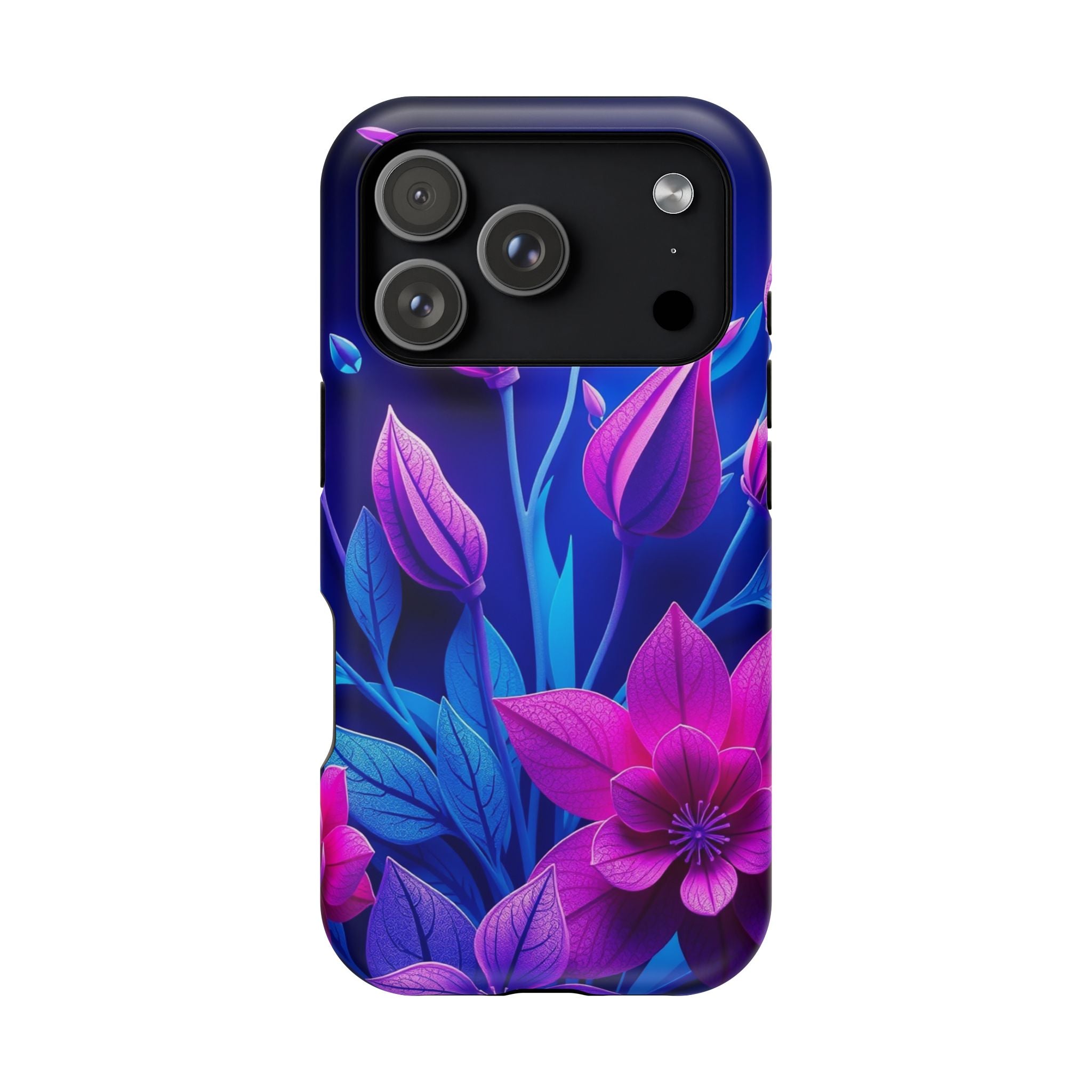 iPhone Neon Floral Paper Cut Art Bold Modern Everyday Snap Case · iPhone Case