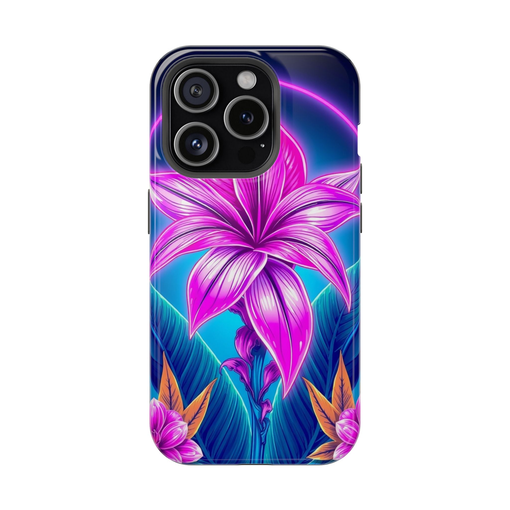 iPhone Tropical Bloom Neon Cyberpunk Slim Everyday Designer Case · iPhone Case