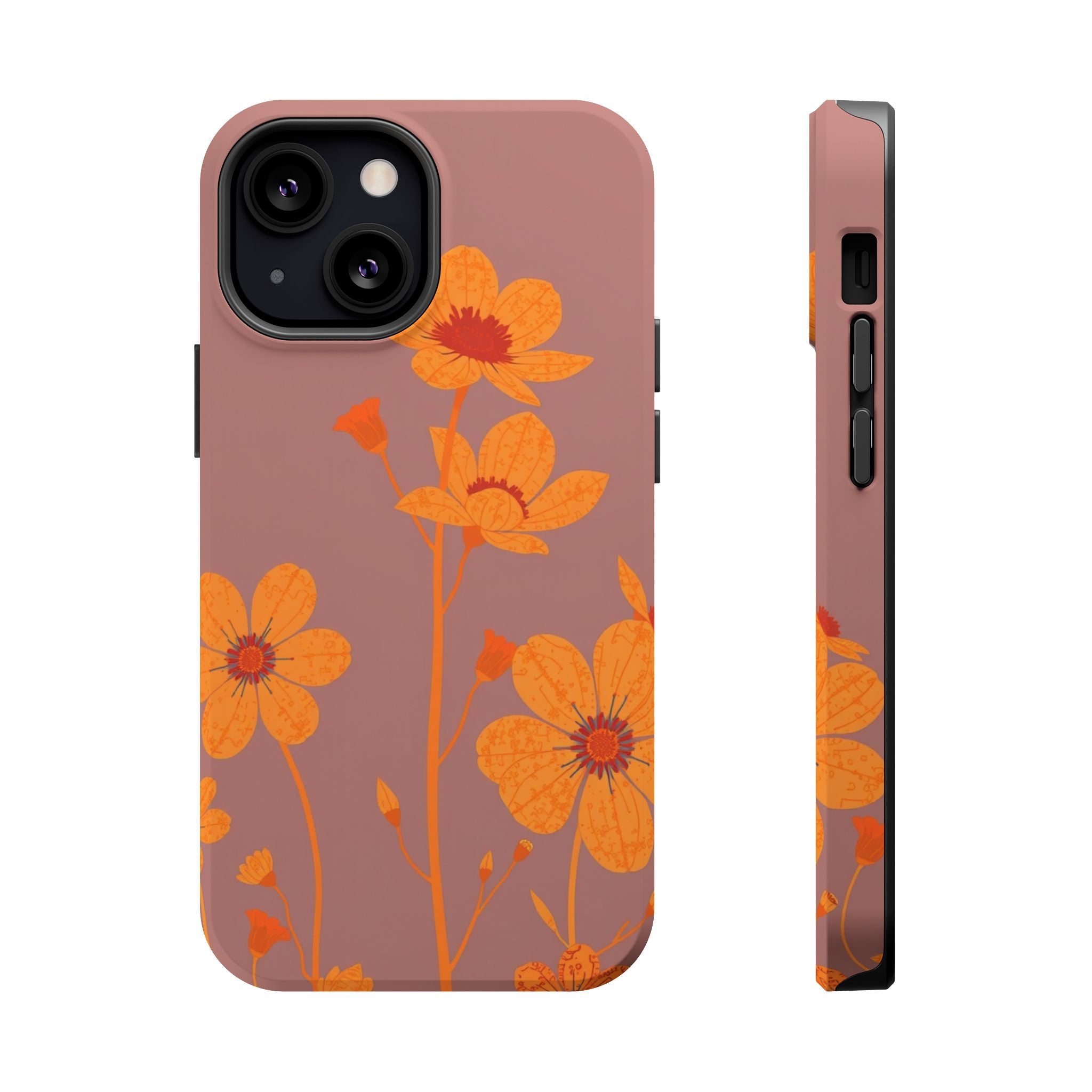 iPhone Floral Silhouette Pastel Kawaii Slim Everyday Designer Case · iPhone Case