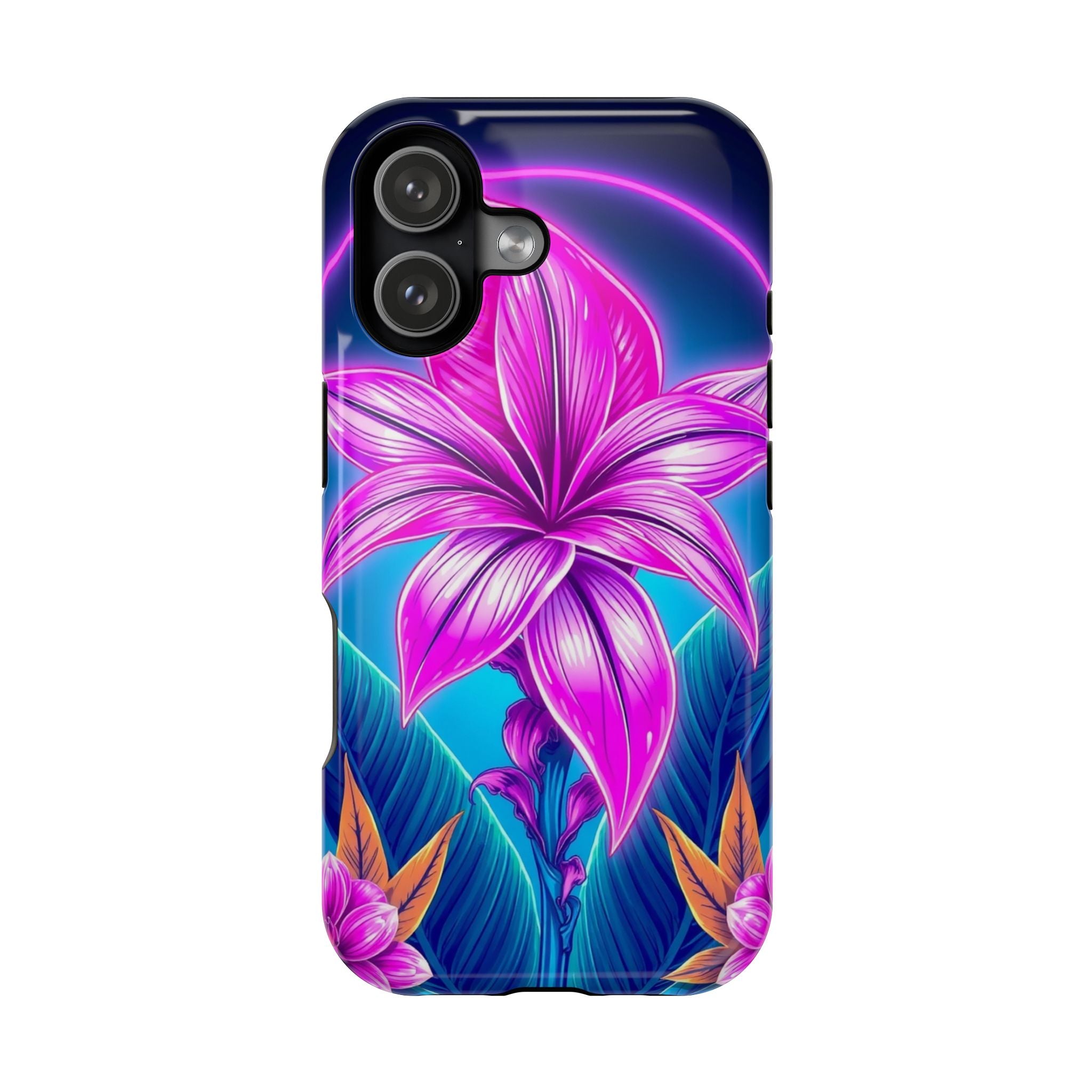 iPhone Tropical Bloom Neon Cyberpunk Slim Everyday Designer Case · iPhone Case