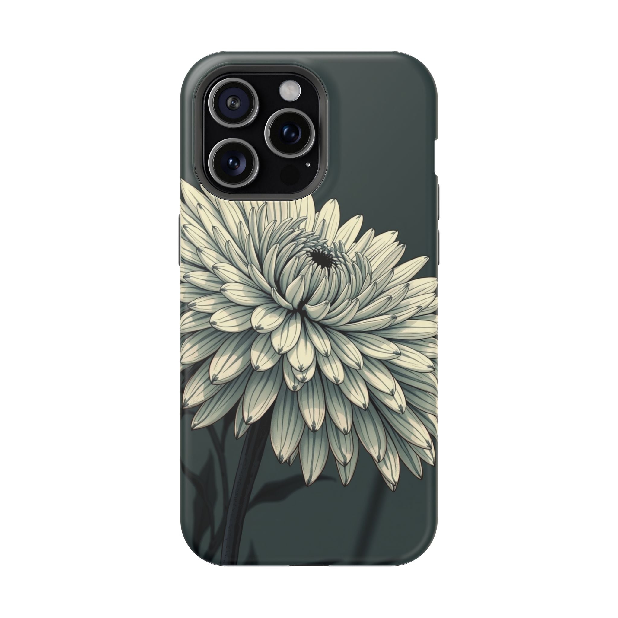 iPhone Chrysanthemum Classic Dark Gothic Ink Carry Case Slim Snap Case · iPhone