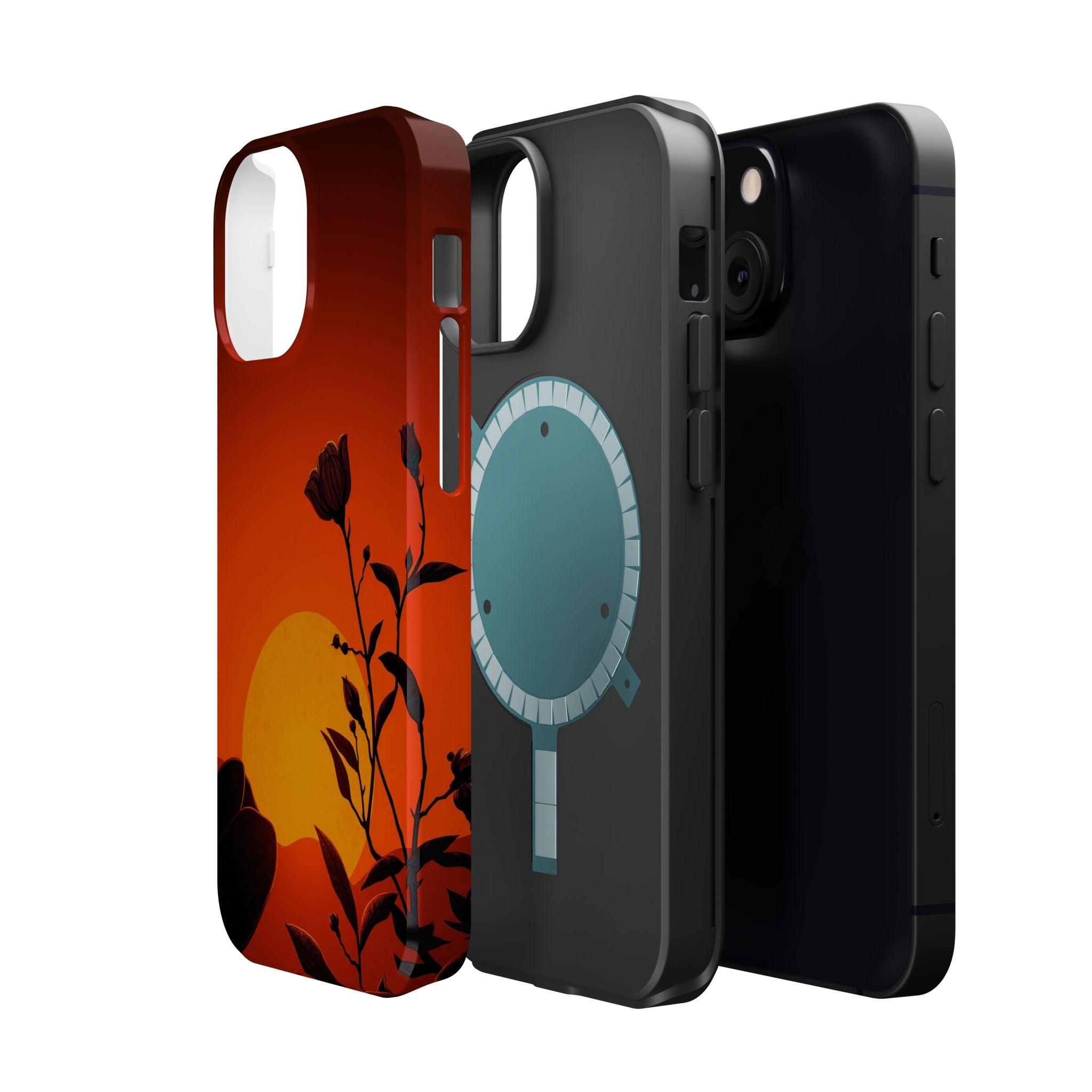 iPhone Bloom and Leaf Dark Gothic Ink Slim Everyday Designer Case · iPhone Case