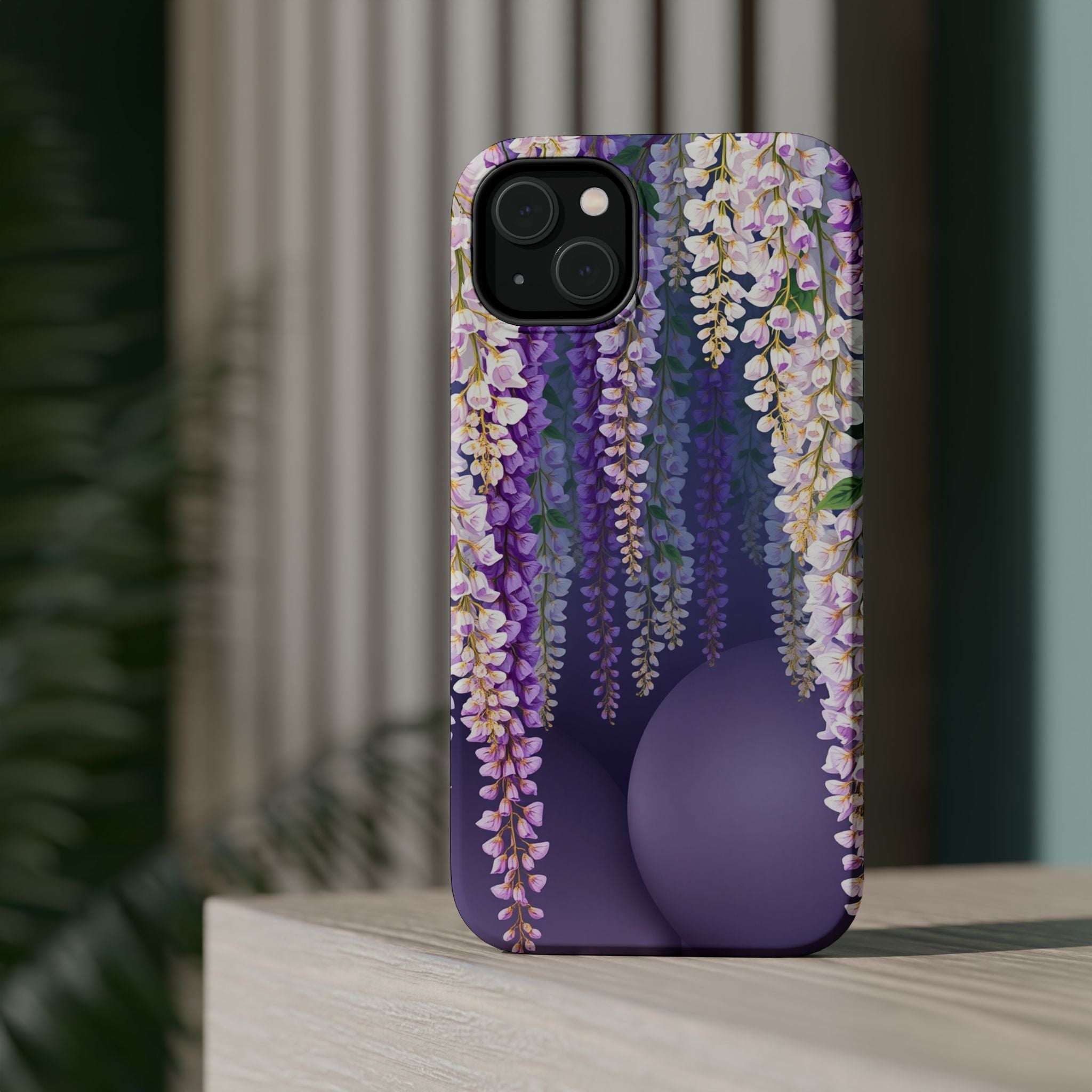 iPhone Mint And Blush Wisteria Cascade Slim Everyday Designer Case · iPhone Case