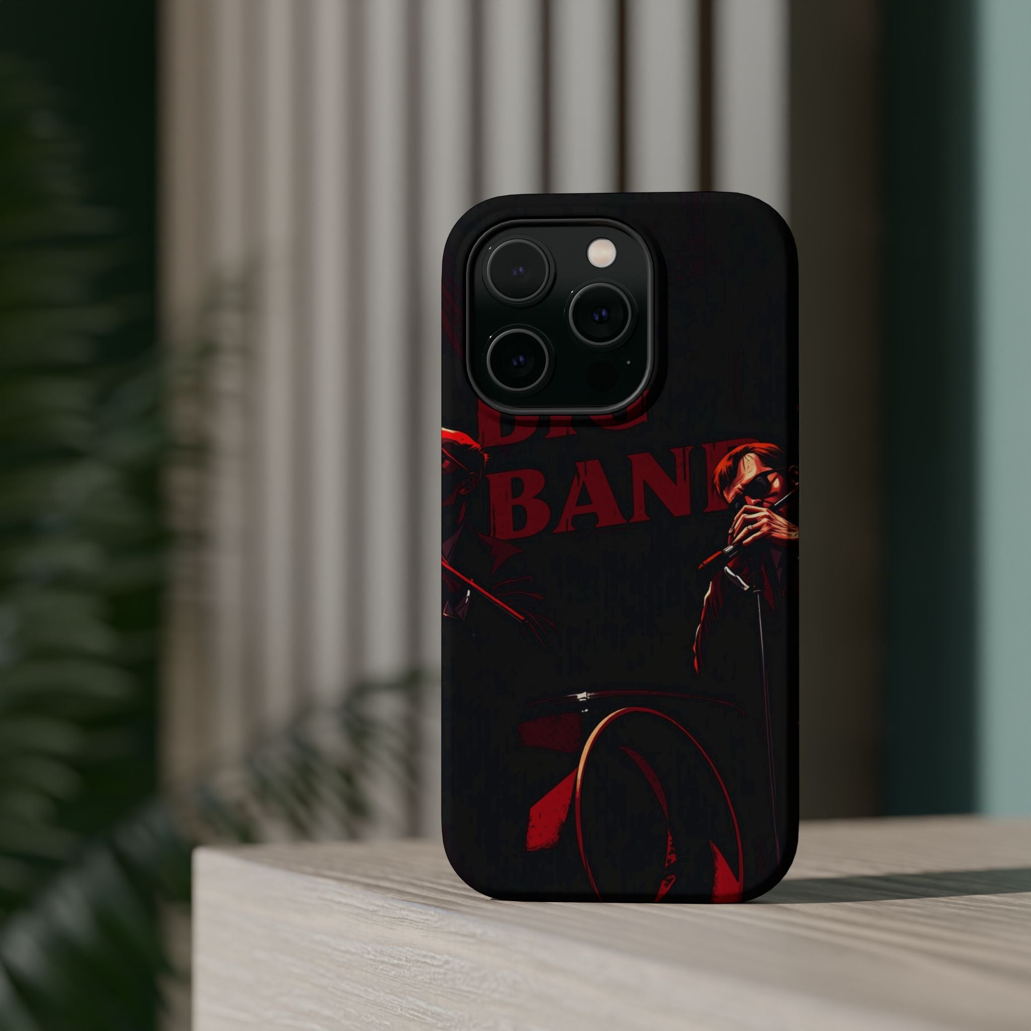 iPhone Black And Crimson Big Band Era Slim Everyday Designer Case · iPhone Case