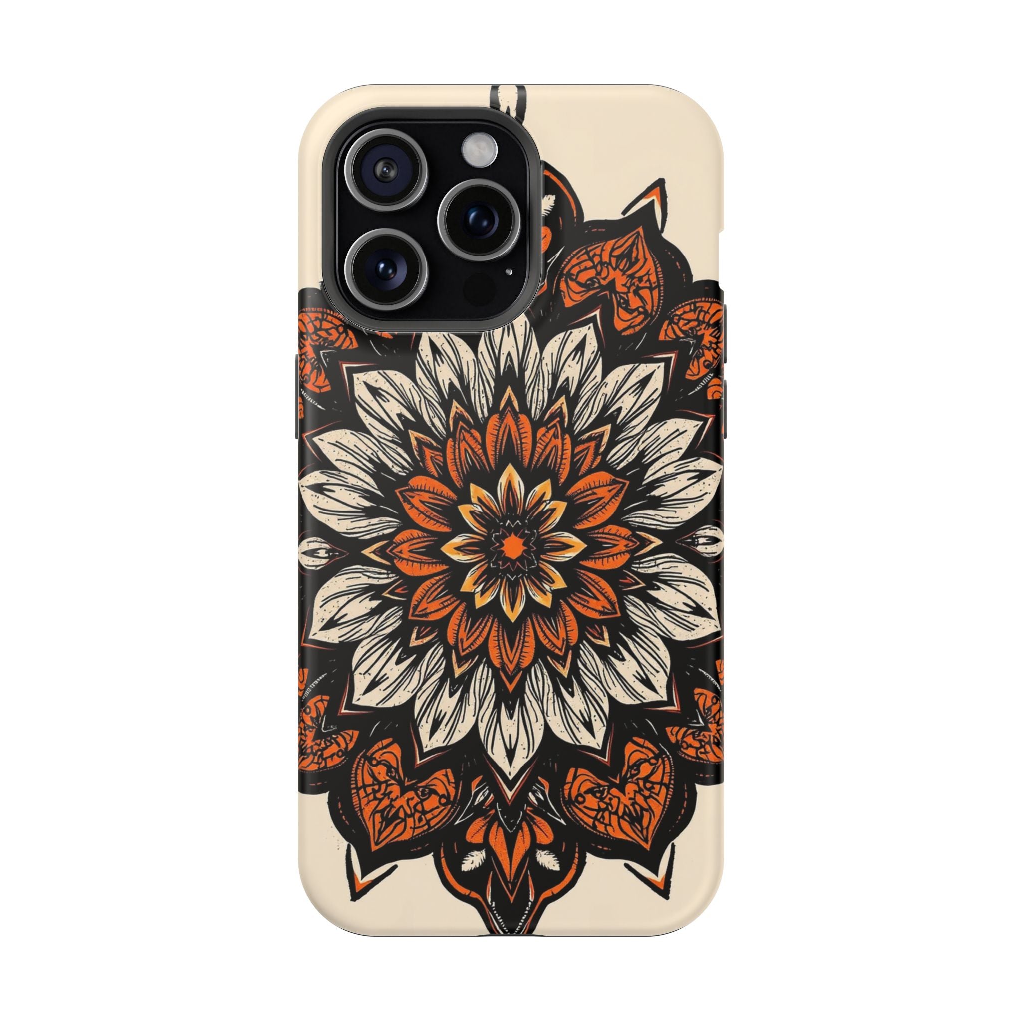 iPhone Burnt Orange And Sand Floral Mandala Slim Snap Cas Carry Case · iPhone Ca