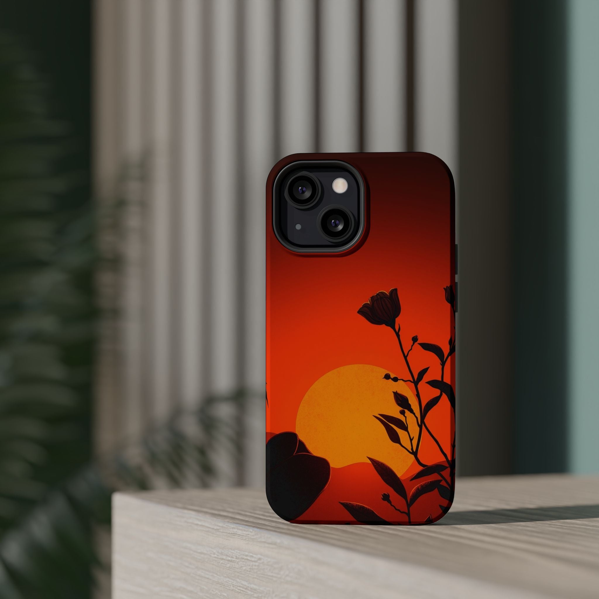iPhone Bloom and Leaf Dark Gothic Ink Slim Everyday Designer Case · iPhone Case