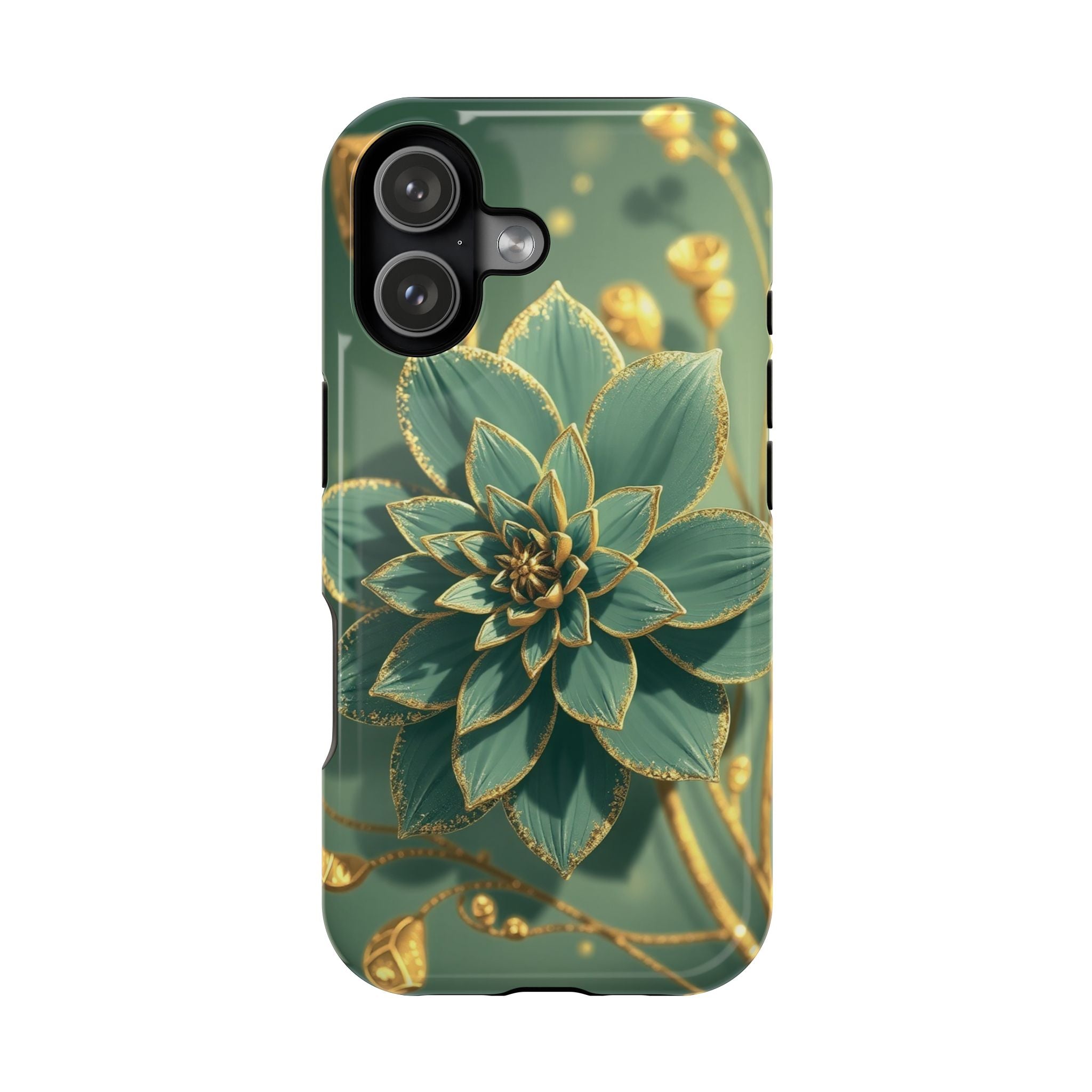 iPhone Floral Gold Foil Pixel Art -Bit Slim Everyday Designer Case · iPhone Case