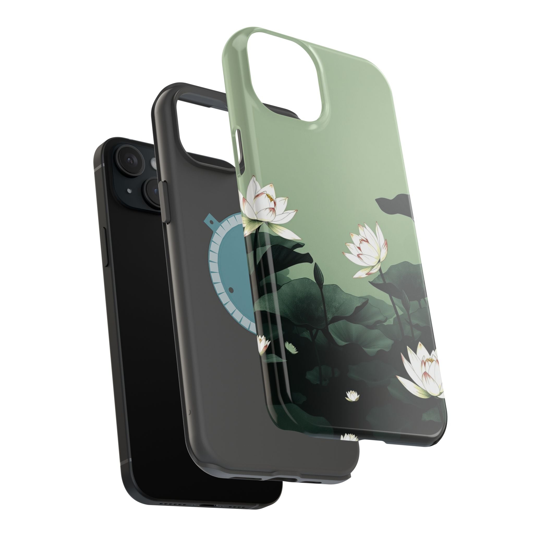 iPhone Sage And Ivory Lotus Pond Bold Modern Everyday Snap Case · iPhone Case