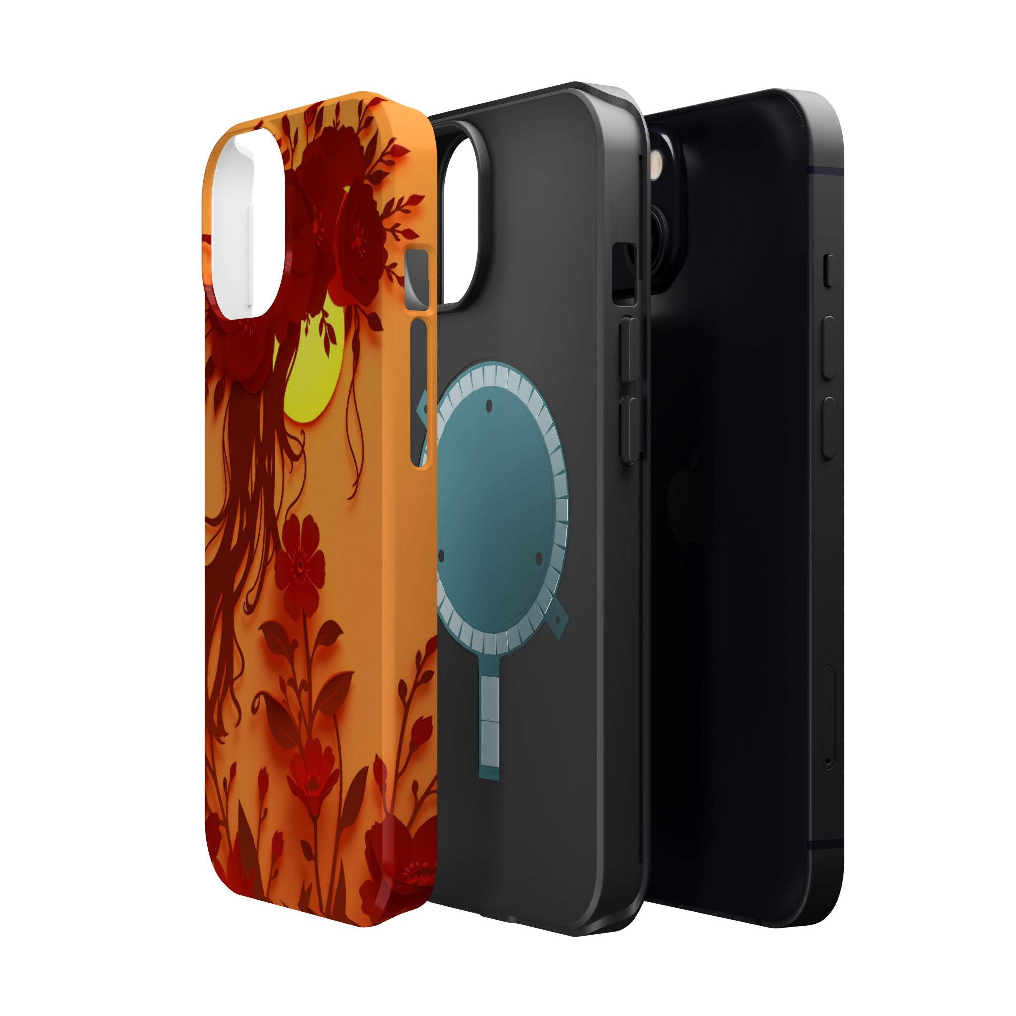 iPhone Sunset Amber And Peach Floral Crown Slim iPhone Everyday · iPhone Case
