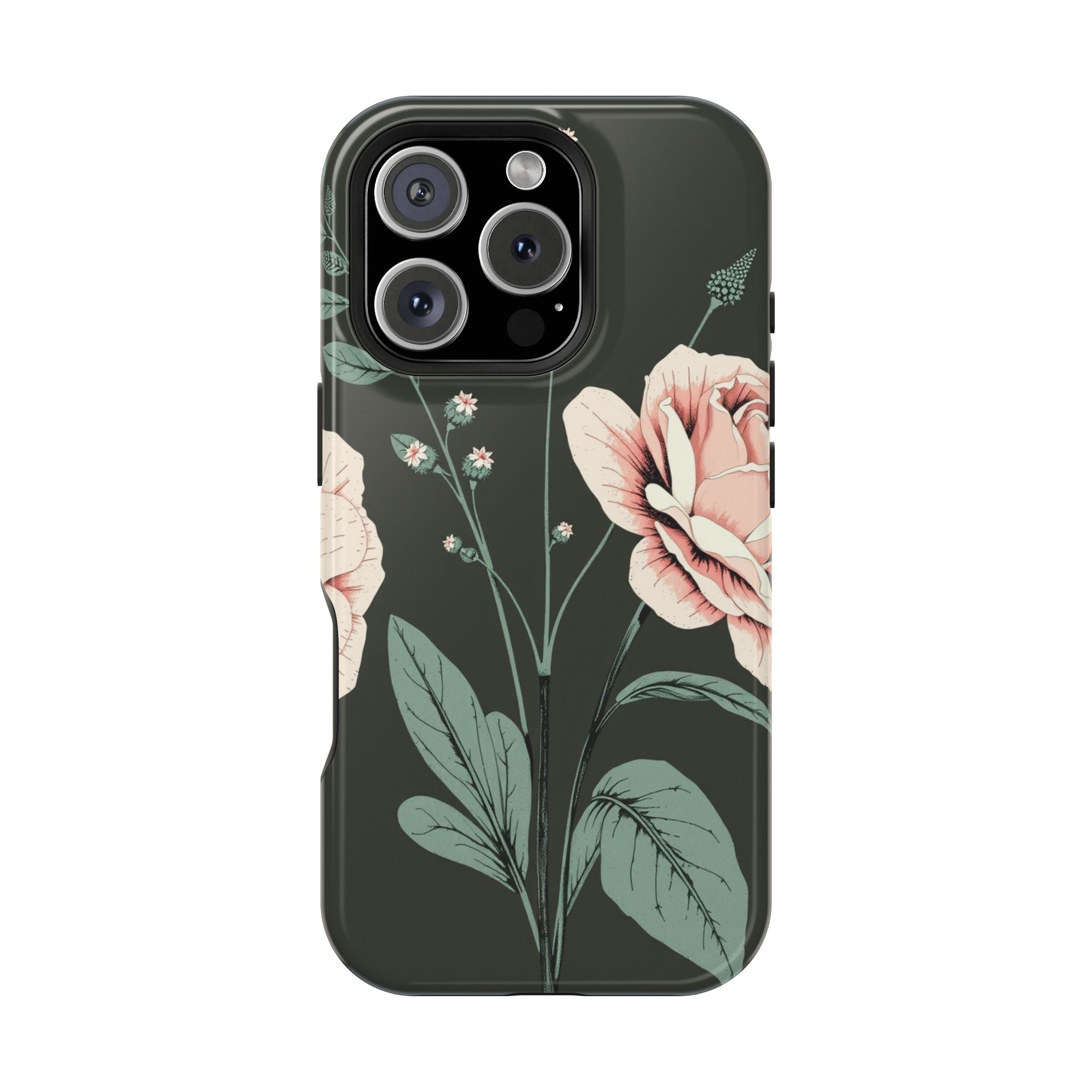 iPhone Mint And Blush Vintage Botanical Print Slim Everyday Designer Case · iPho