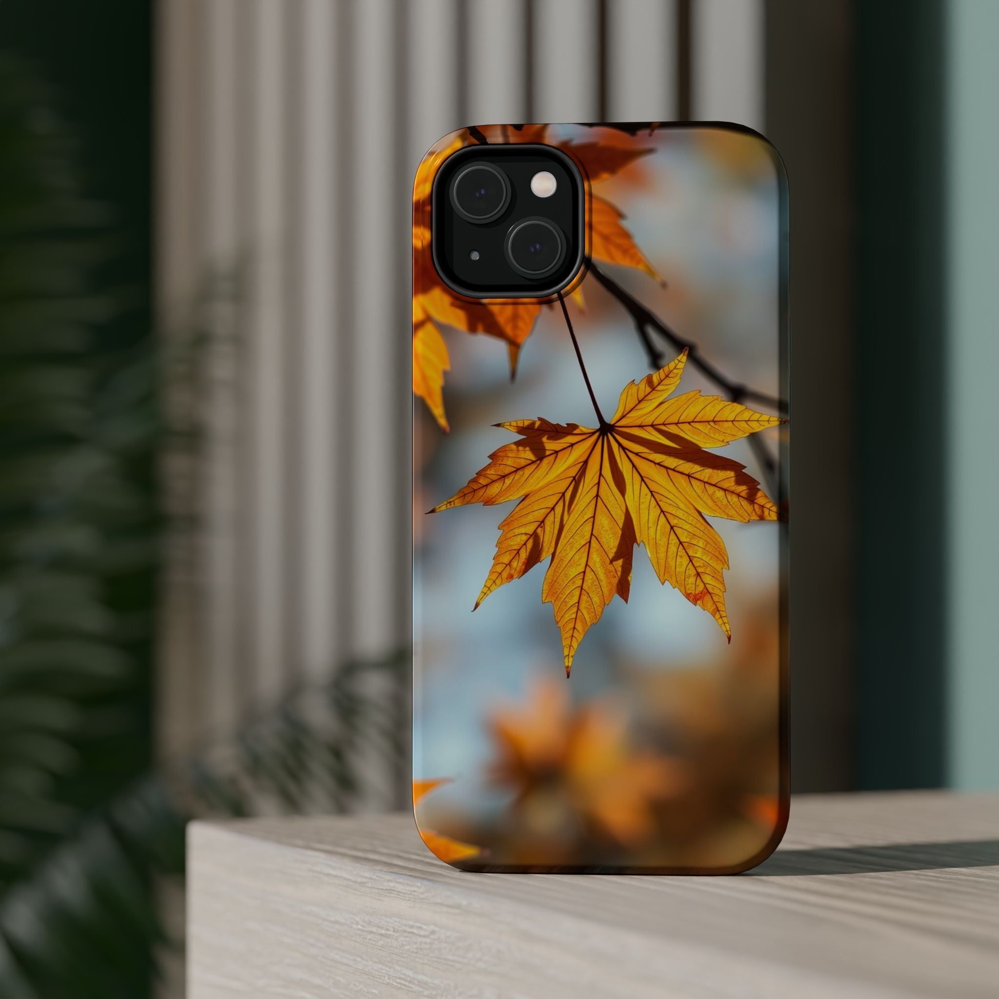 iPhone Mustard And Rust Autumn Maple Slim Everyday Designer Case · iPhone Case