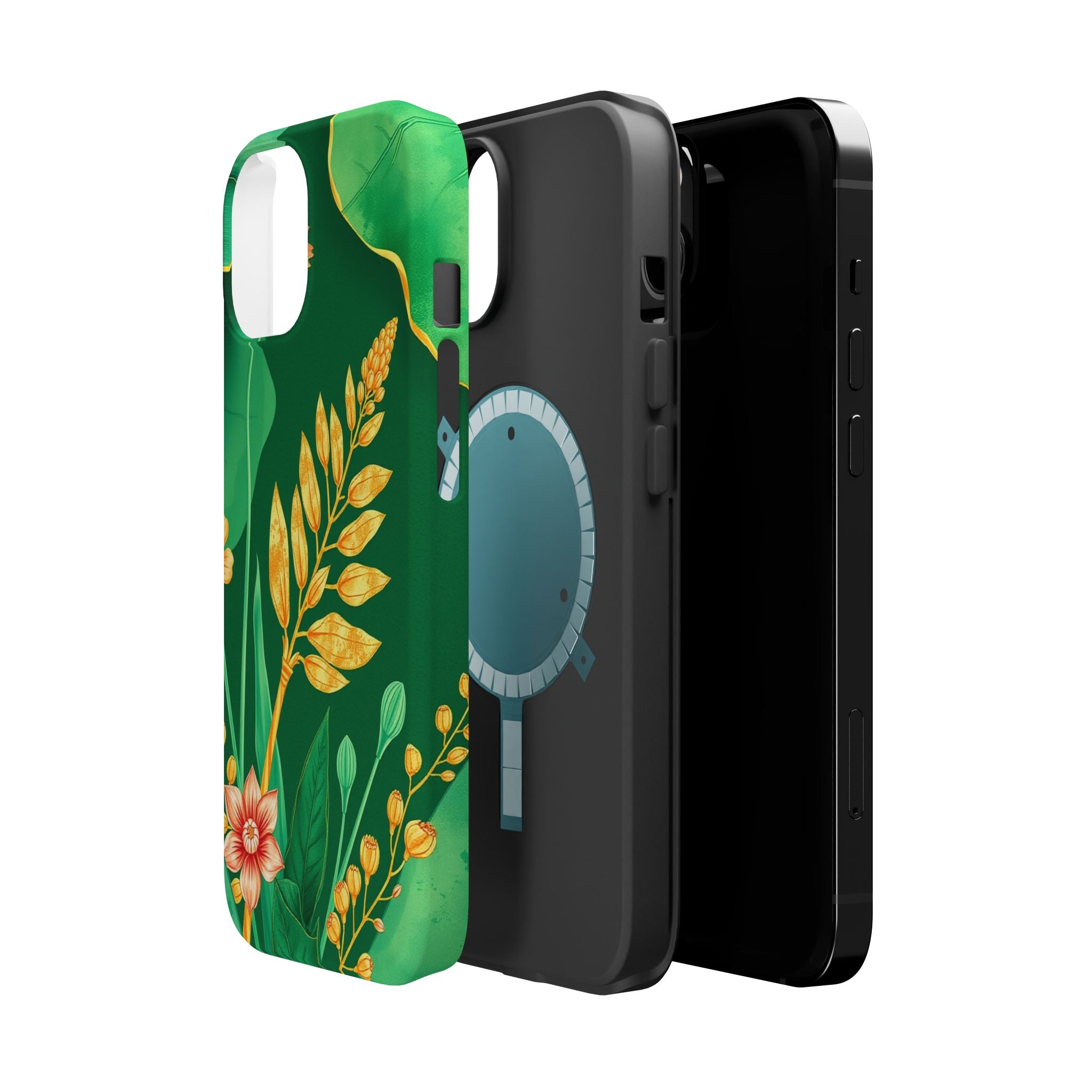 iPhone Emerald Green And Gold Botanical Illustration Ga Slim Snap Case · iPhone