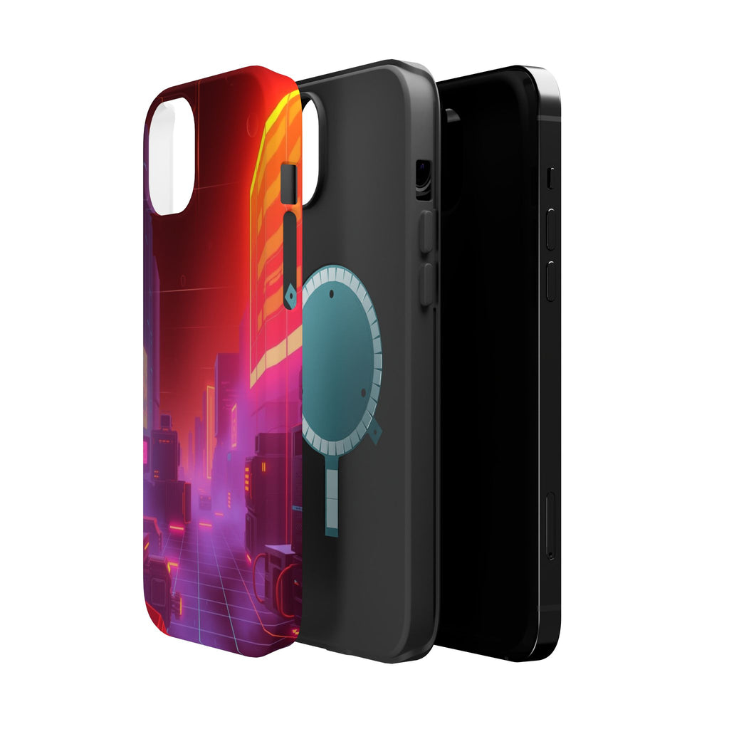 iPhone Dreamy 80s Grid Synthwave Design Slim Everyday Designer Case · iPhone Cas