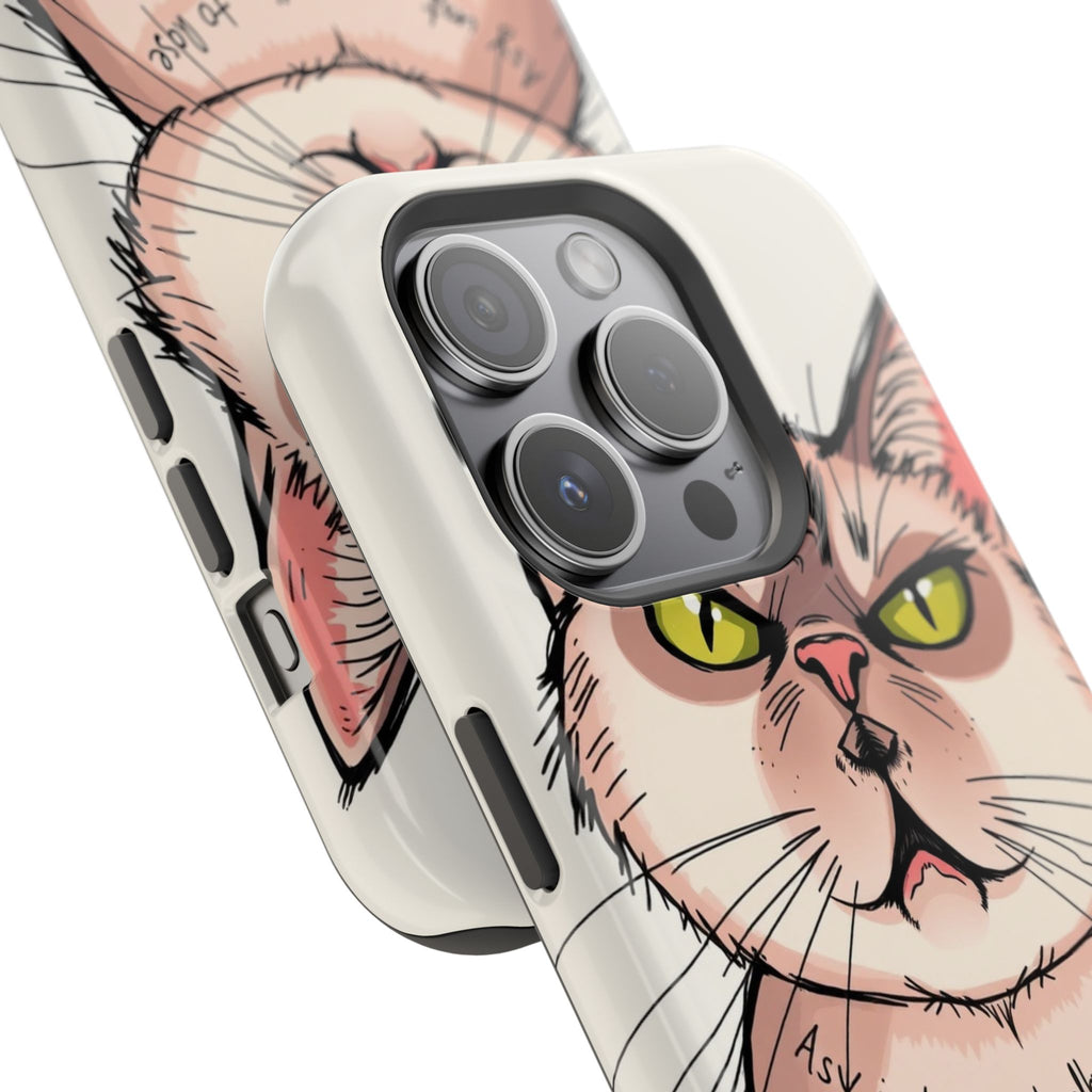iPhone Sarcastic Cat Verdict Hand-Drawn Sketch Soft Finish Everyday Case · iPhon