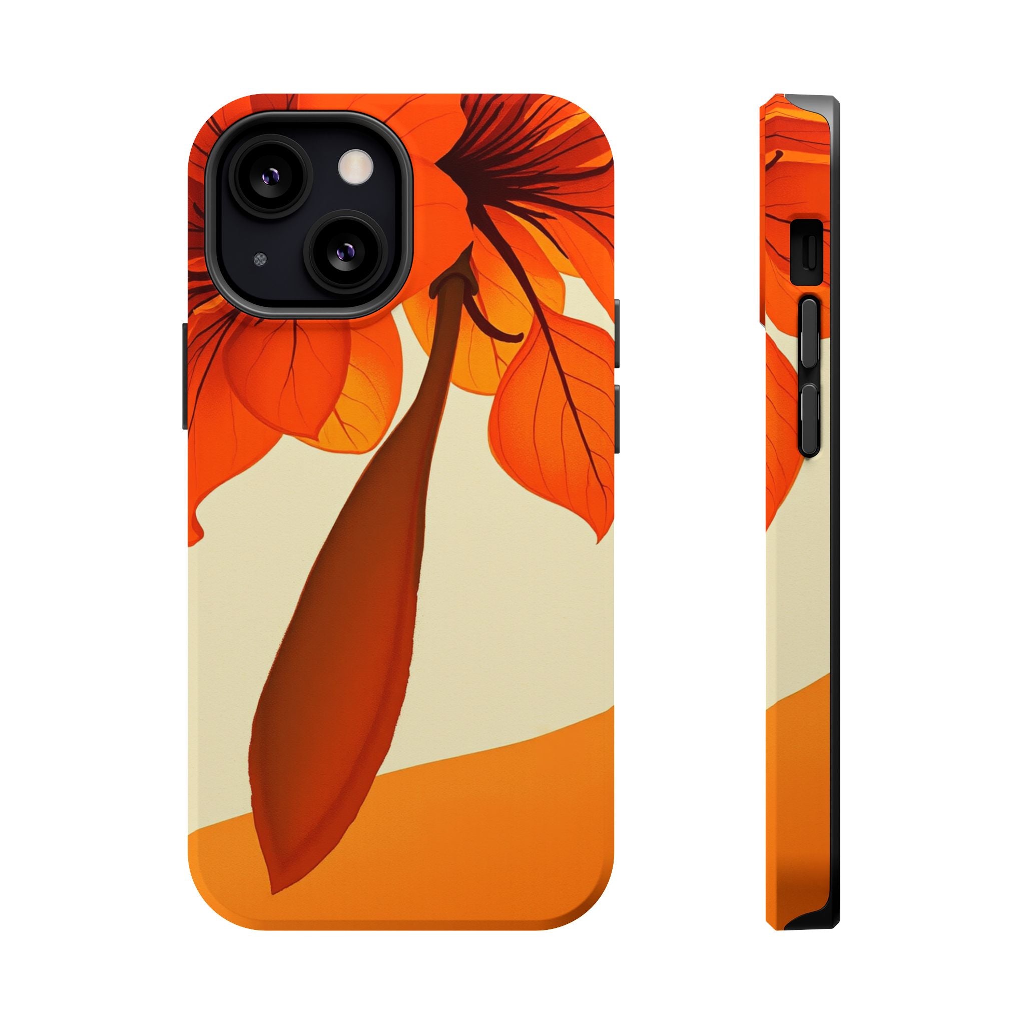 iPhone Burnt Orange And Sand Bloom Leaf Slim Everyday iPhone Designer · iPhone C