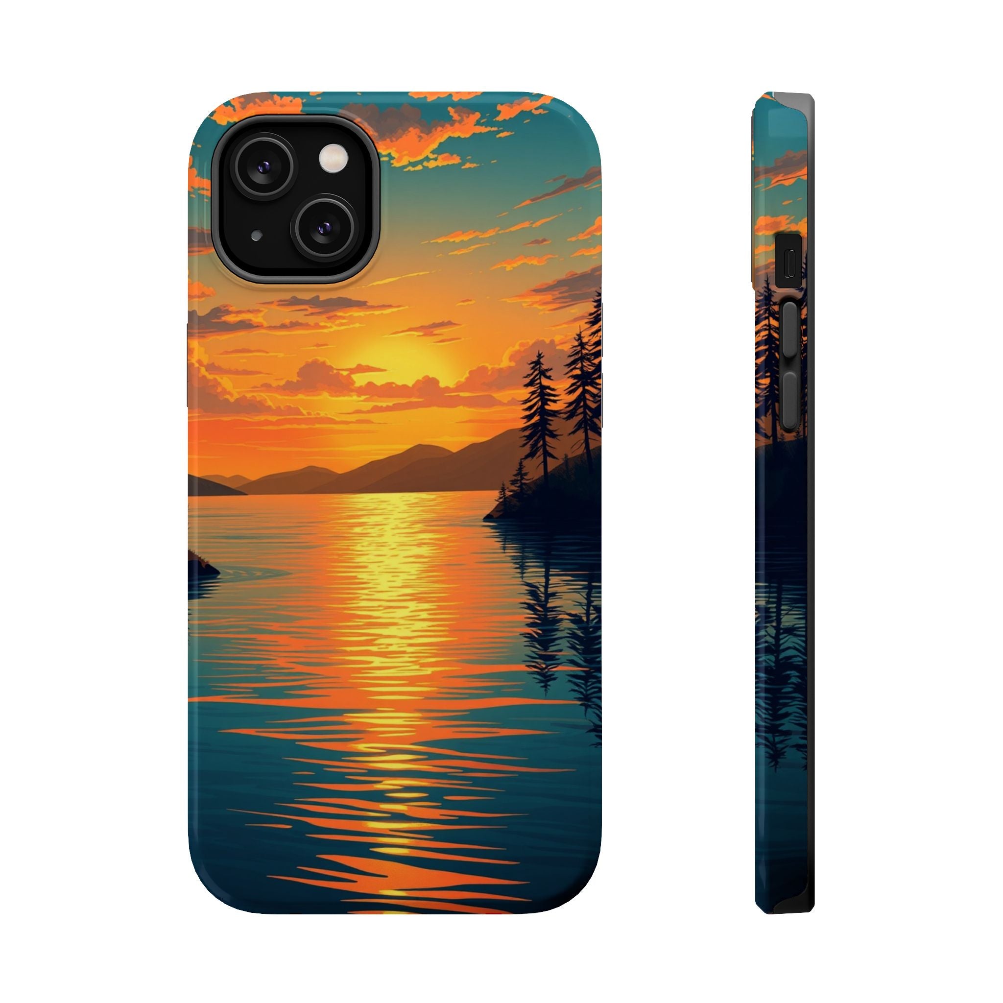 iPhone Earthy Lake at Twilight Design Slim Everyday iPhone 14 Designer · iPhone