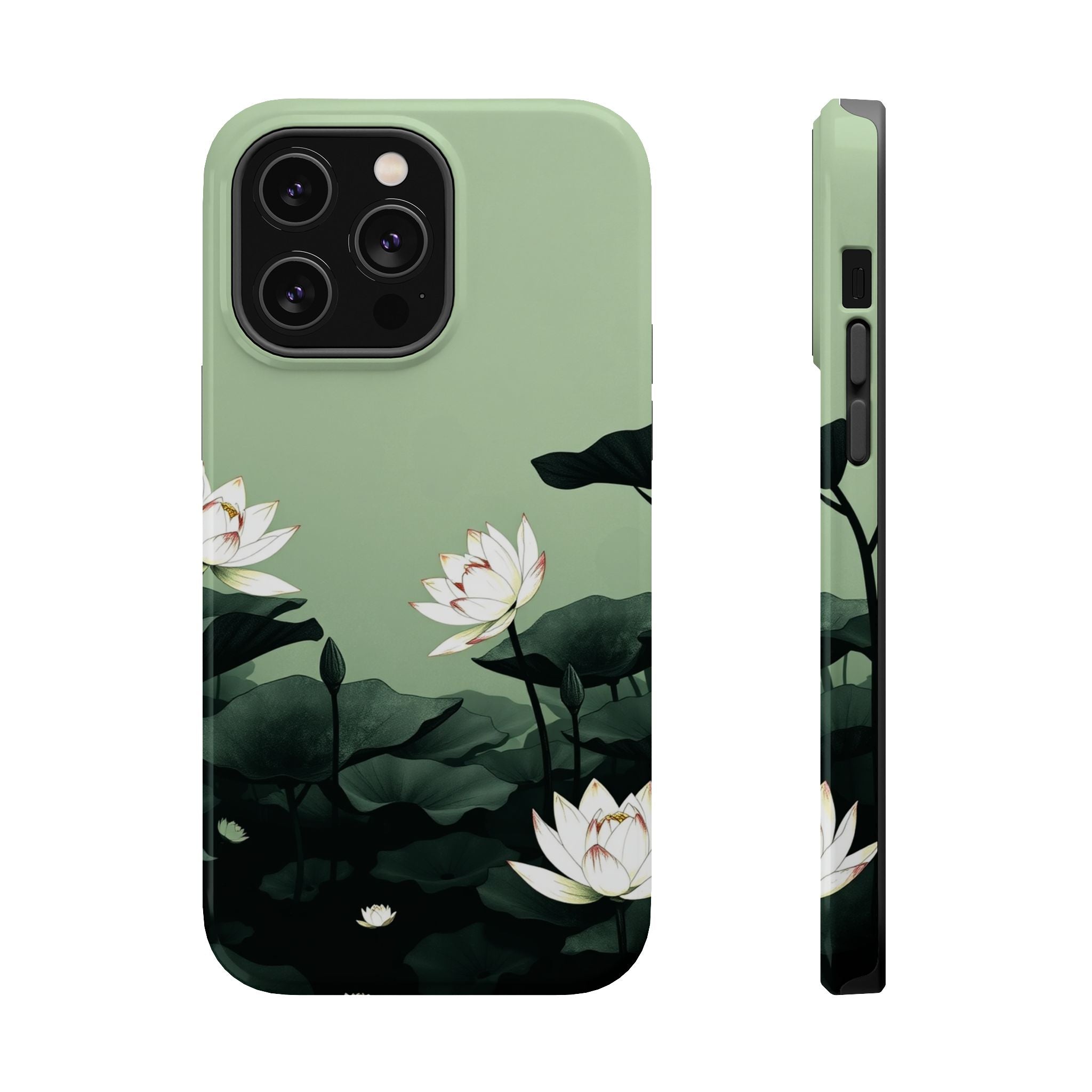 iPhone Sage And Ivory Lotus Pond Bold Modern Everyday Snap Case · iPhone Case