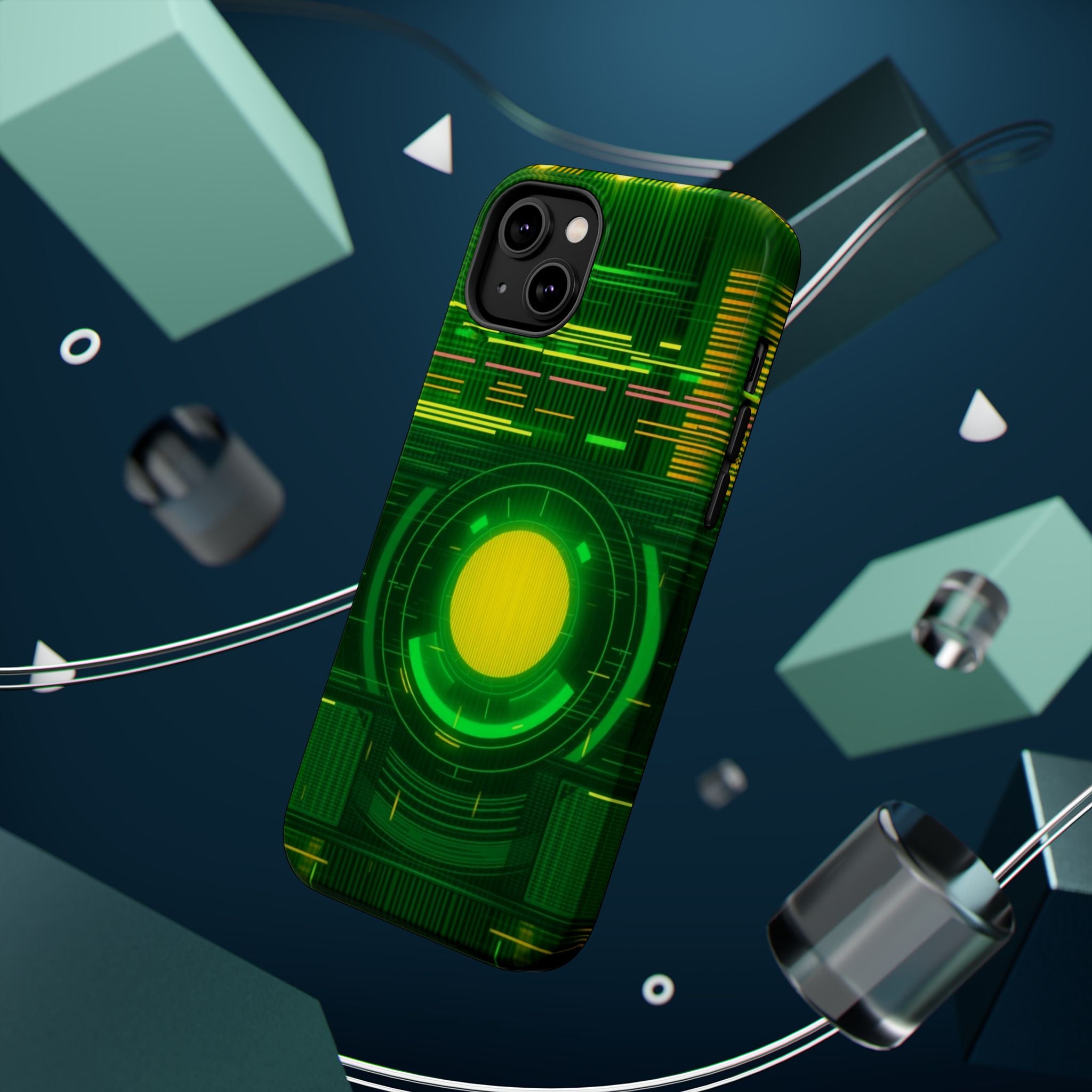 iPhone Emerald Green And Gold VHS Static Slim Everyday Designer Case · iPhone Ca