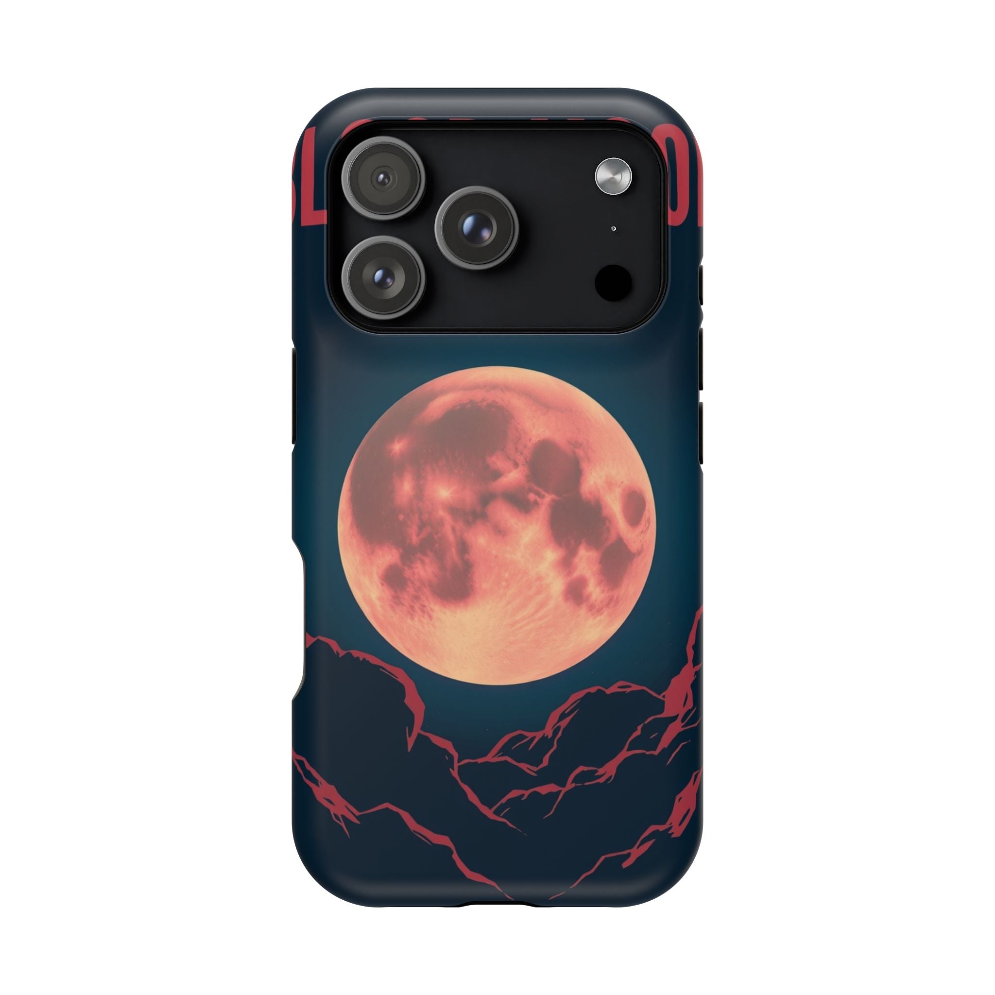 iPhone Blood Moon Rise Vintage Retro Poster Slim Everyday Designer Case · iPhone