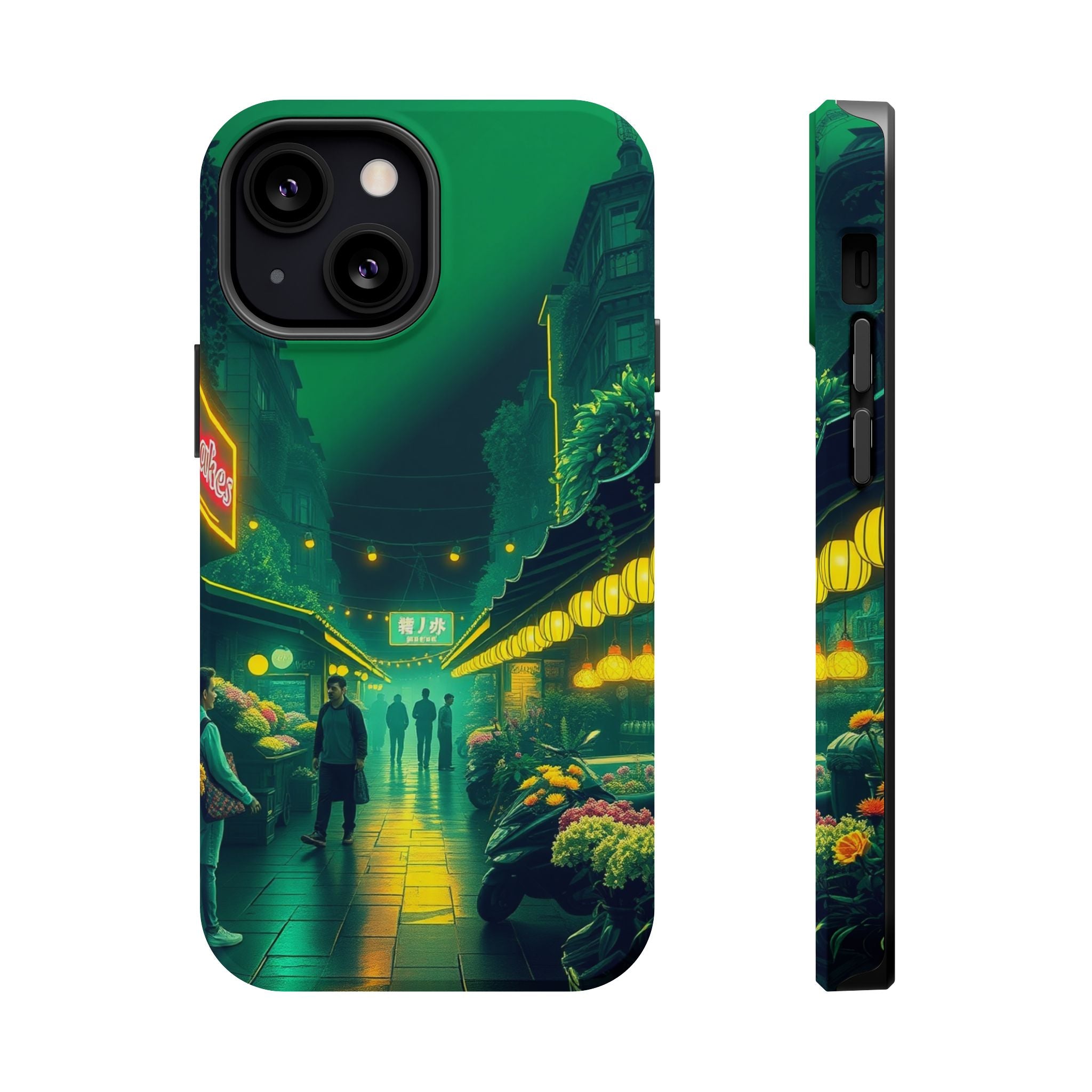 iPhone Flower Market Neon Cyberpunk Slim Everyday Designer Case · iPhone Case