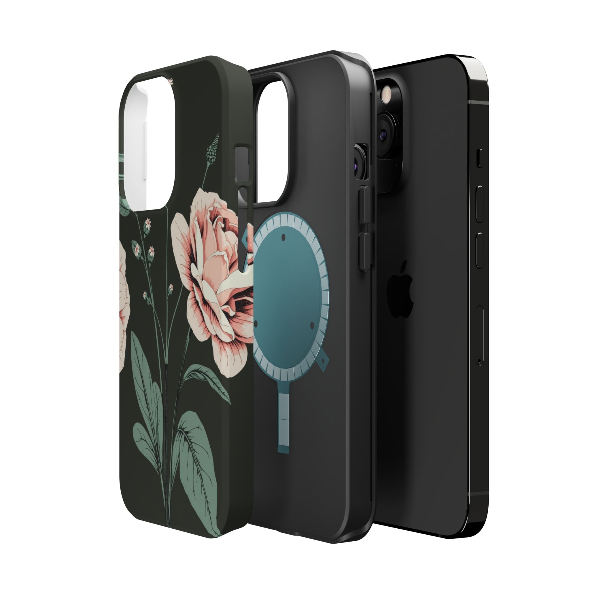 iPhone Mint And Blush Vintage Botanical Print Slim Everyday Designer Case · iPho