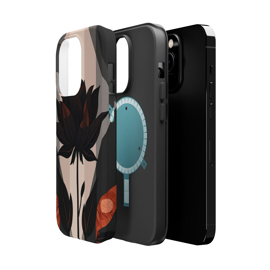 iPhone Charcoal And Copper Floral Silhouette Slim iPhone Everyday · iPhone Case