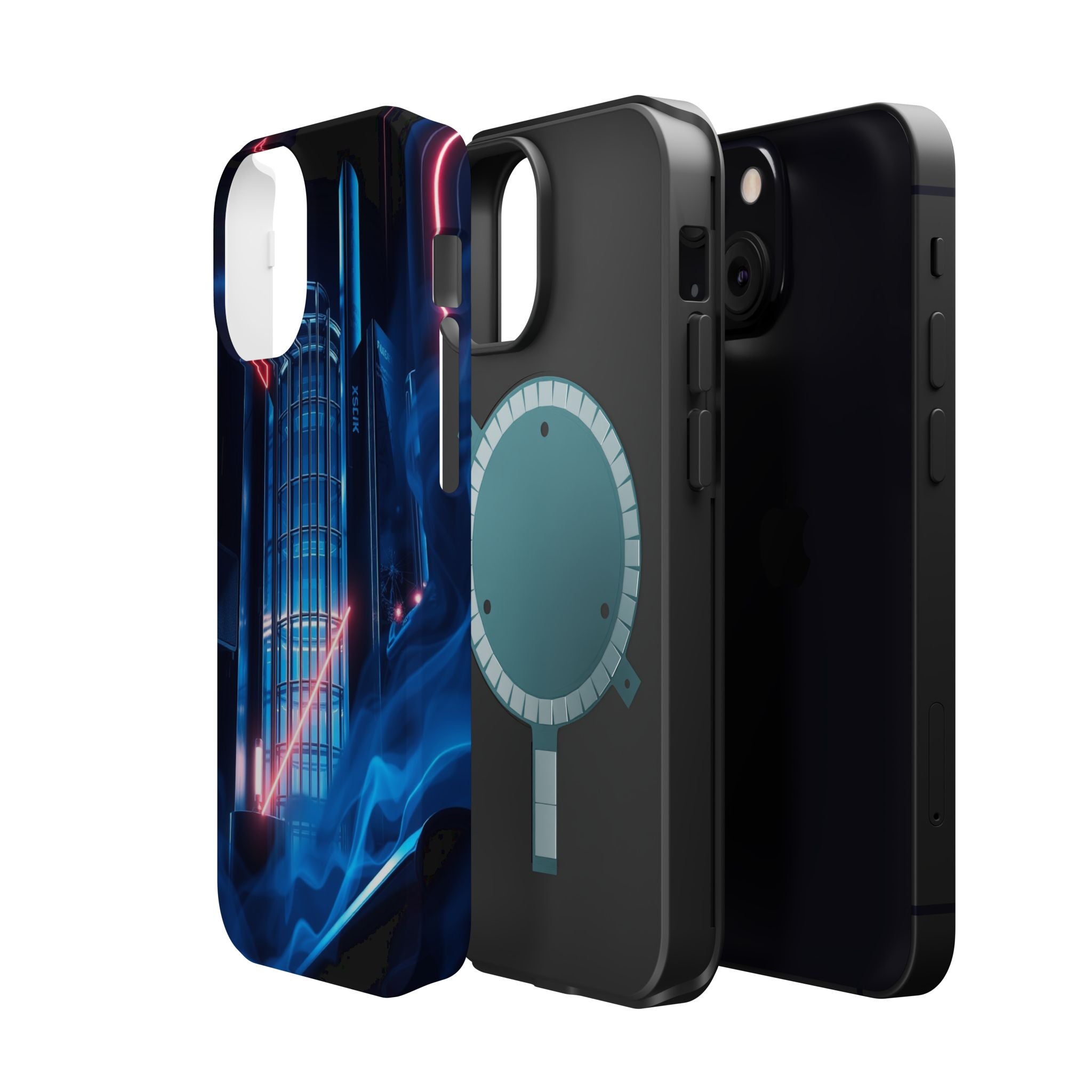 iPhone Midnight Blue And Silver Bauhaus Composition Slim Snap Case · iPhone Case