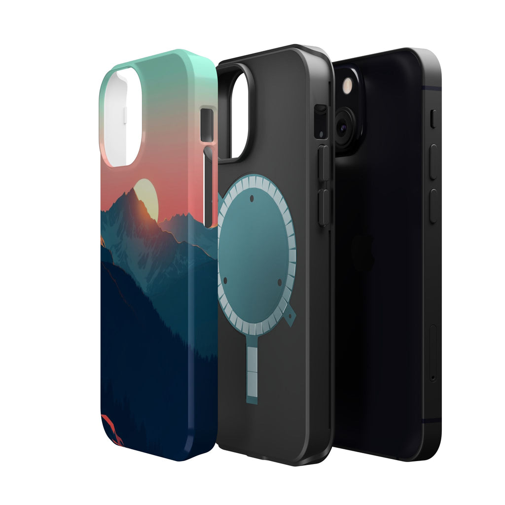 iPhone Mint And Blush Mountain at Sunrise Slim iPhone 16 Everyday · iPhone Case
