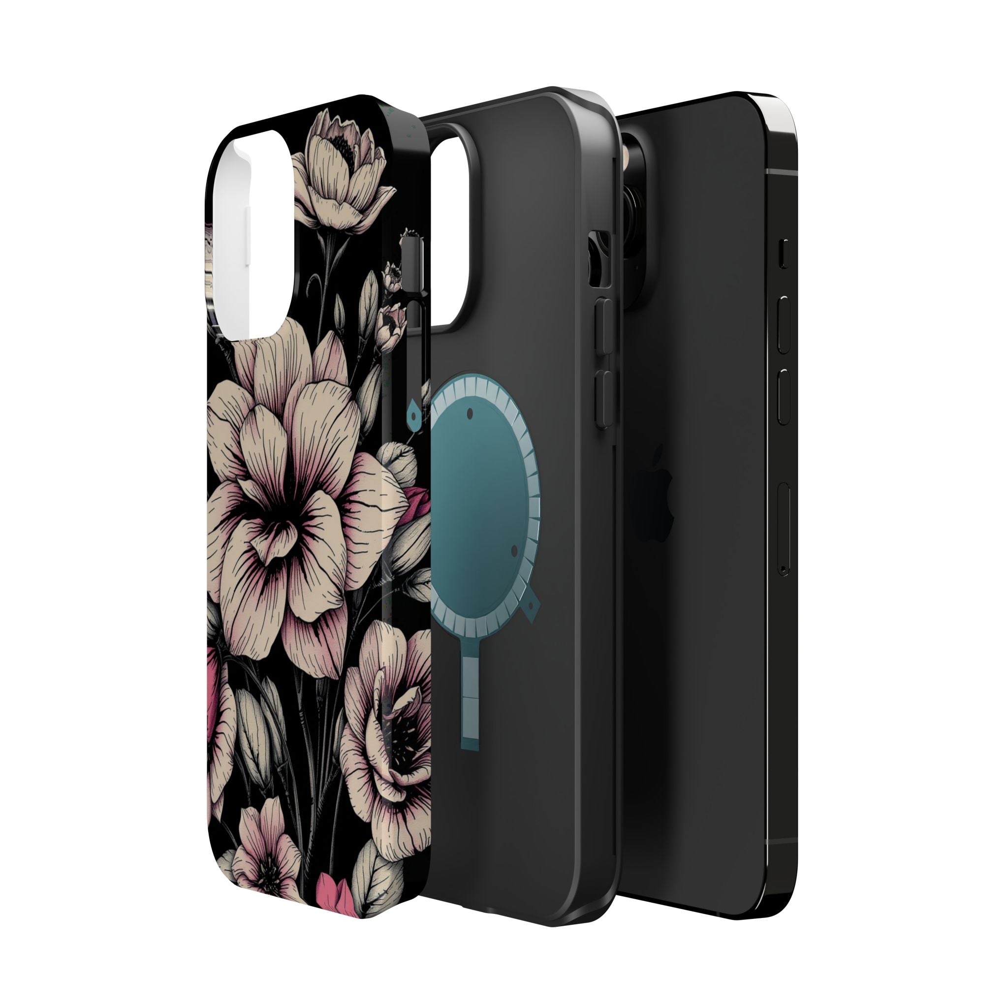 iPhone Floral Dark Academia Gothic Ink Slim Everyday Designer Case · iPhone Case