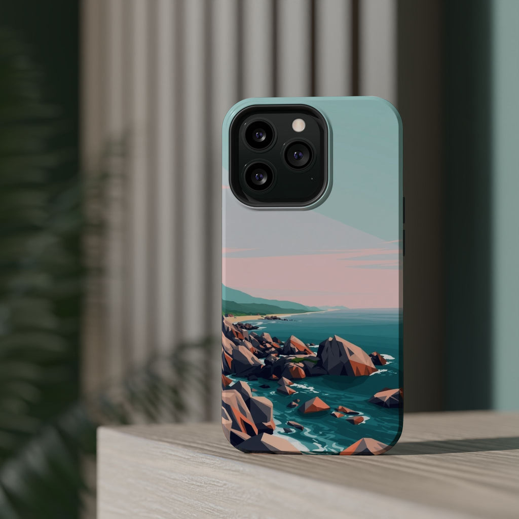 iPhone Mint And Blush Pebble Beach Bold Modern Everyday Snap Case · iPhone Case