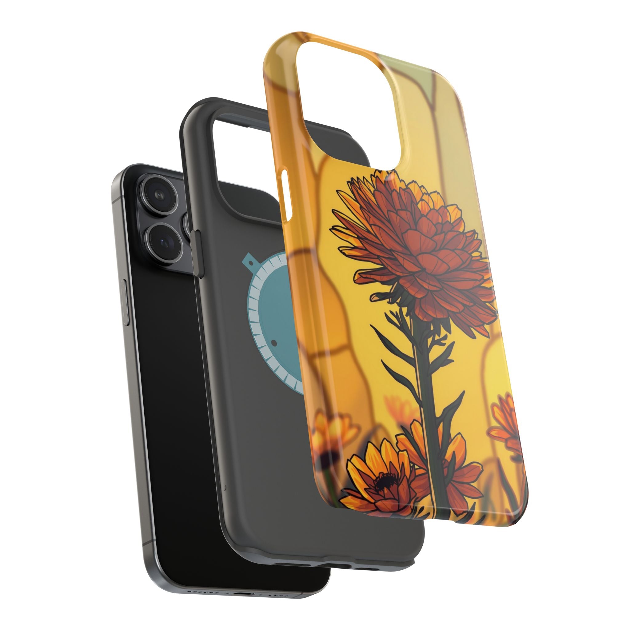 iPhone Sunset Amber And Peach Ranunculus Stack Soft iPhone Finish · iPhone Case
